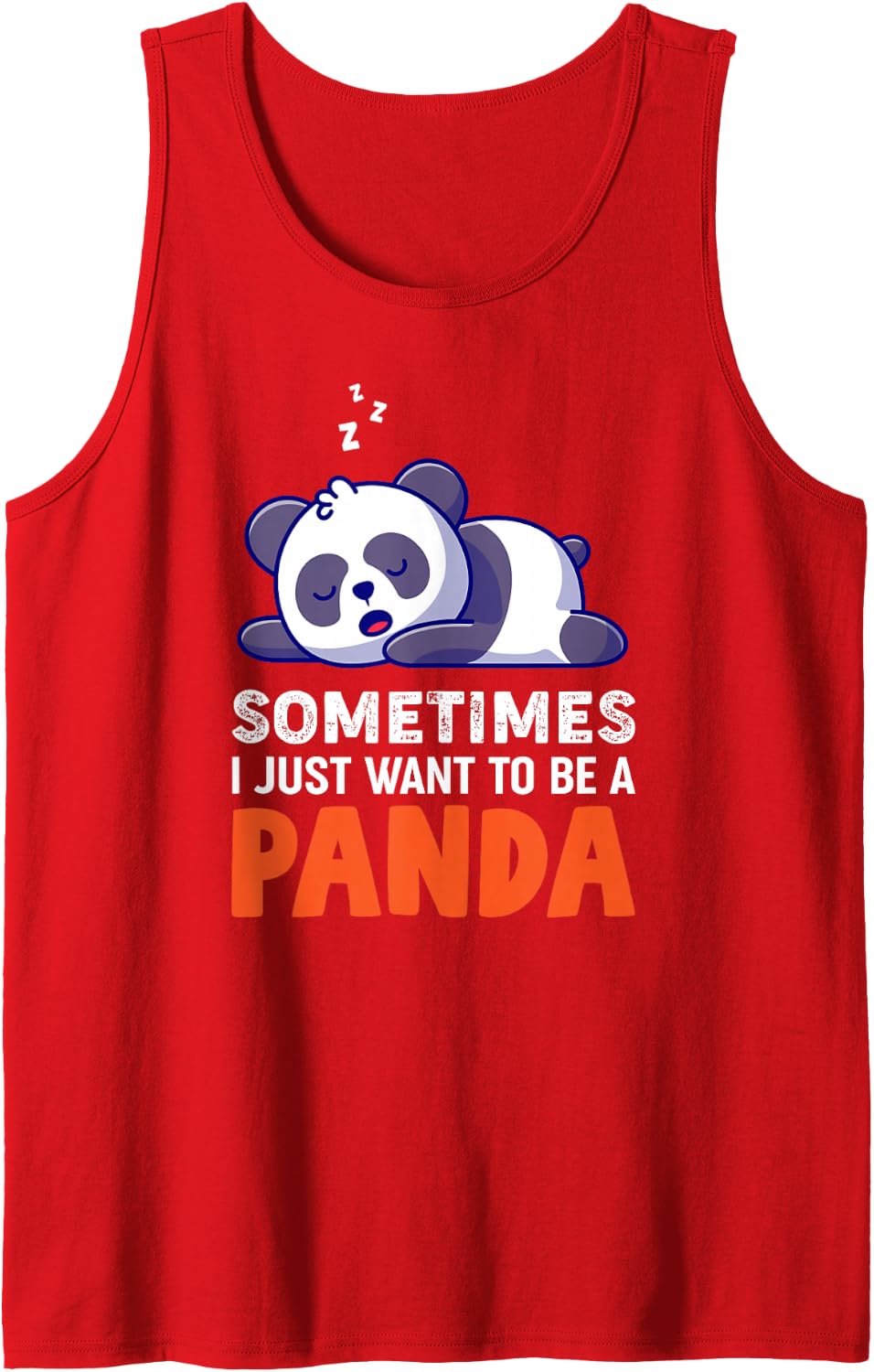 Sleeping Panda Pandas Pyjamas Nap Sleep Sleeveless Tank Top - Red