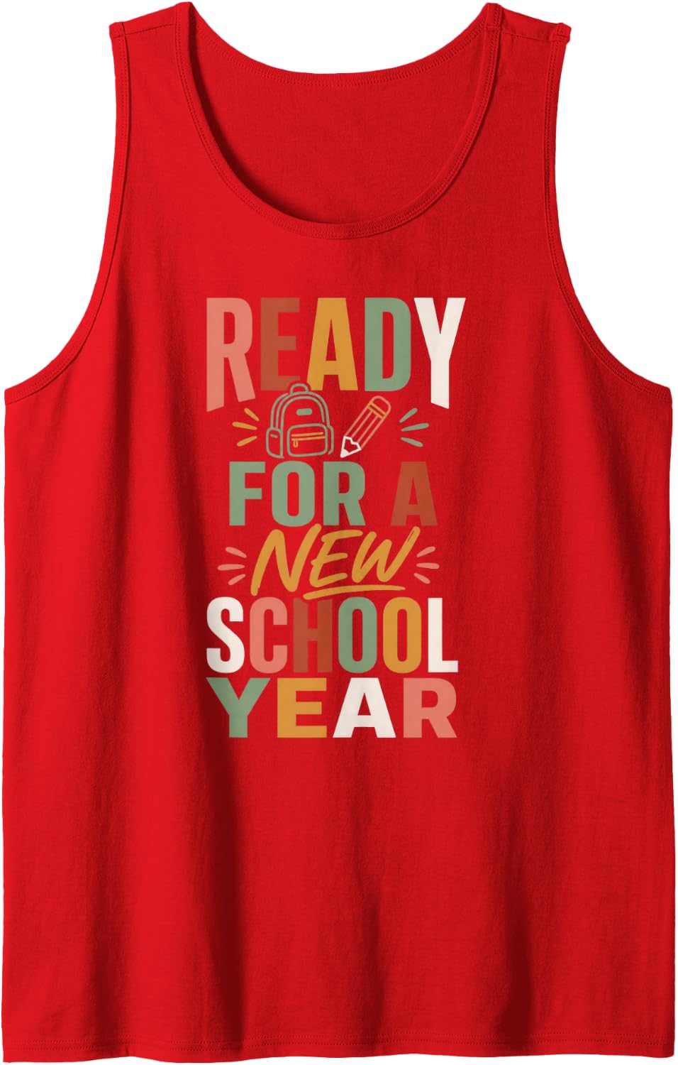 Back to School Ready for a New School Year Tank Top - Red