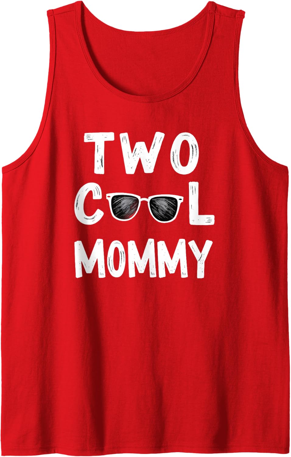 Mom of 2nd Birthday Boy Two Cool Mommy Sunglasses Tank Top - Red