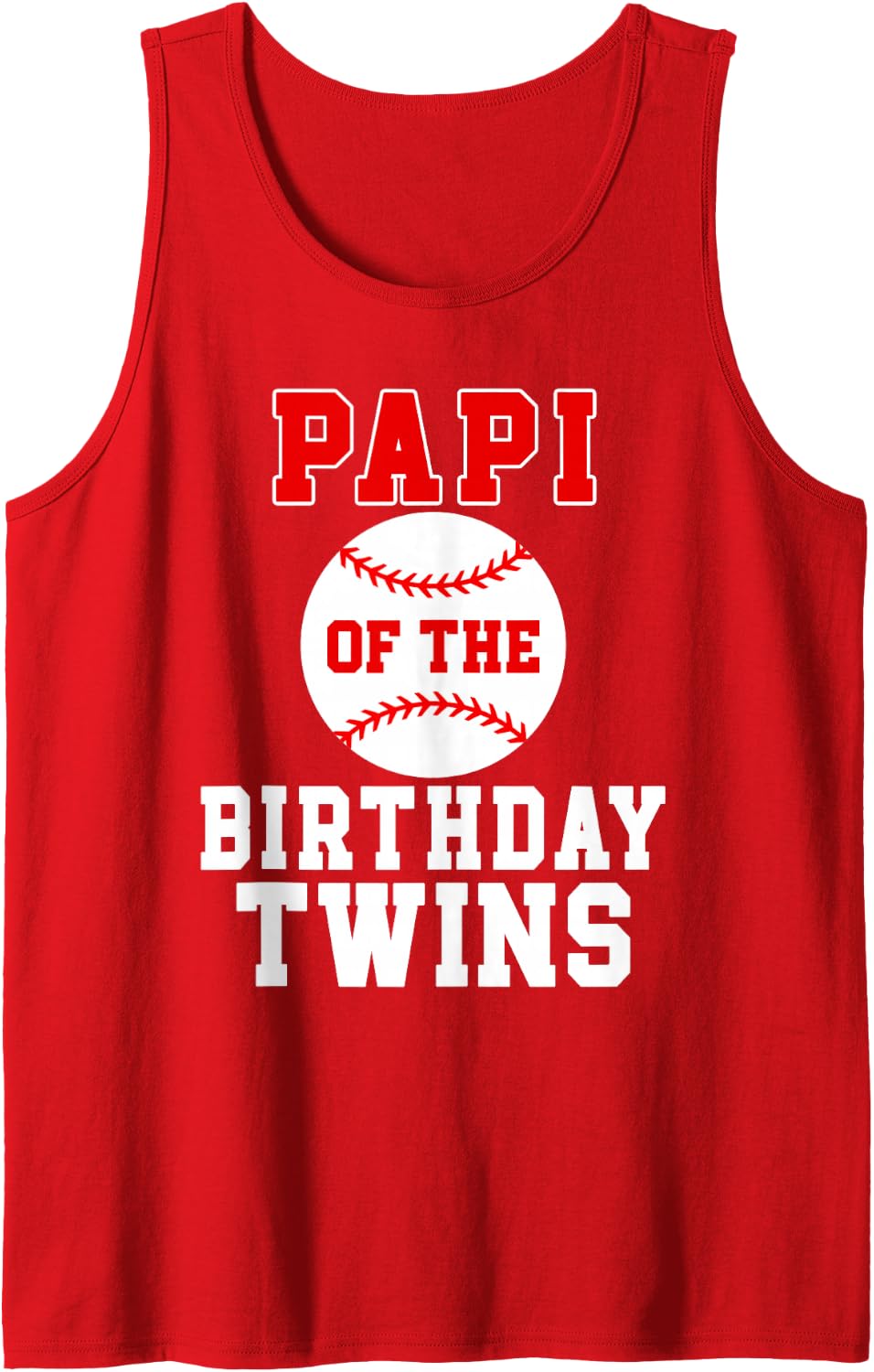Papi of The Birthday Twins Spanish Birthday Baseball Theme Sleeveless Tank Top - Red