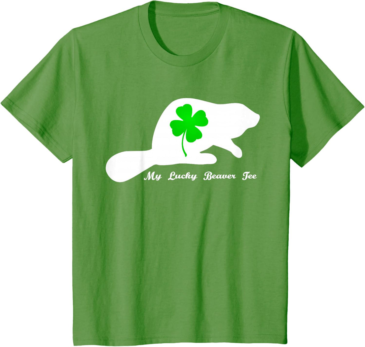 Funny St Patricks Day Beaver T-Shirt Lucky Irish Beaver Tee - Grass Green