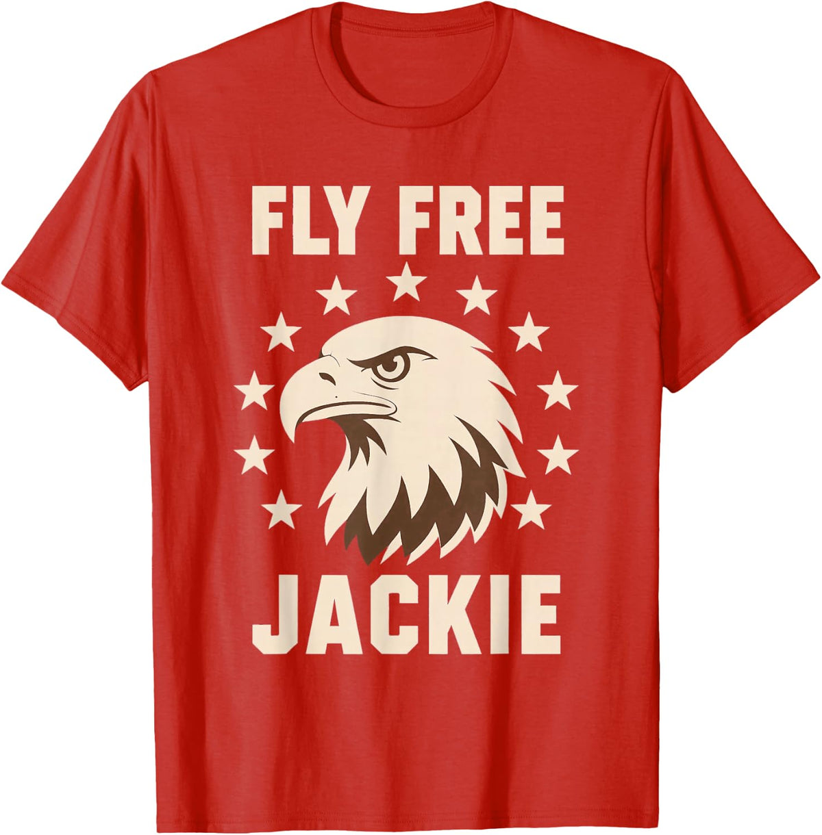 Fly Free Jackie Bald Eagle Tribute Big Bear T-Shirt - Red