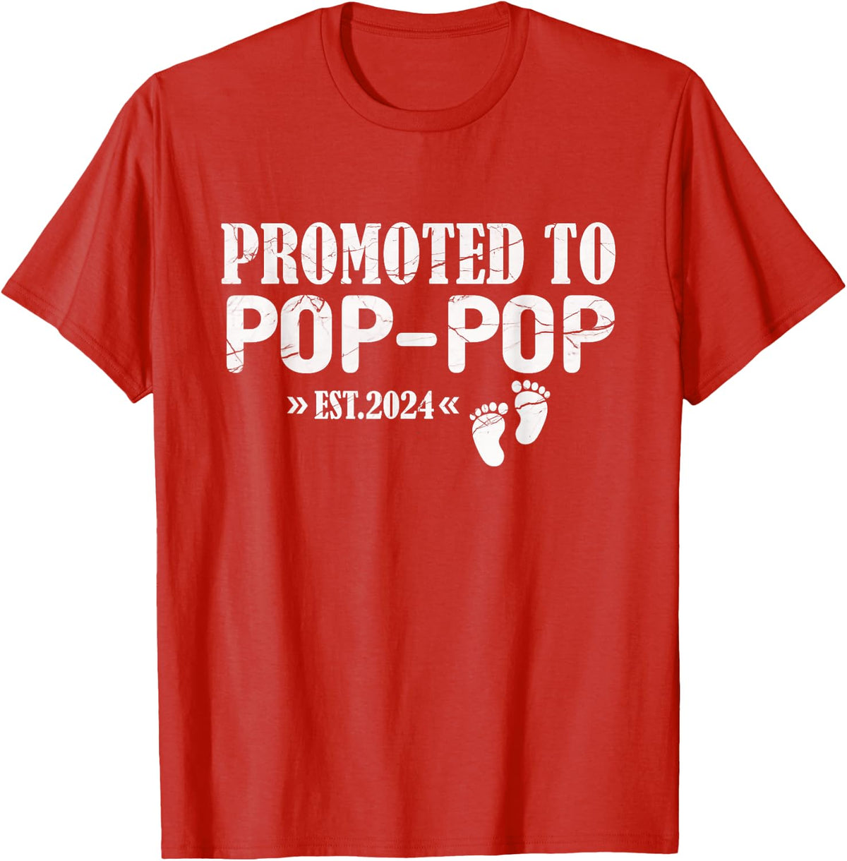 Promoted to Pop-pop Est. 2024 New Pop-pop T-Shirt - Red