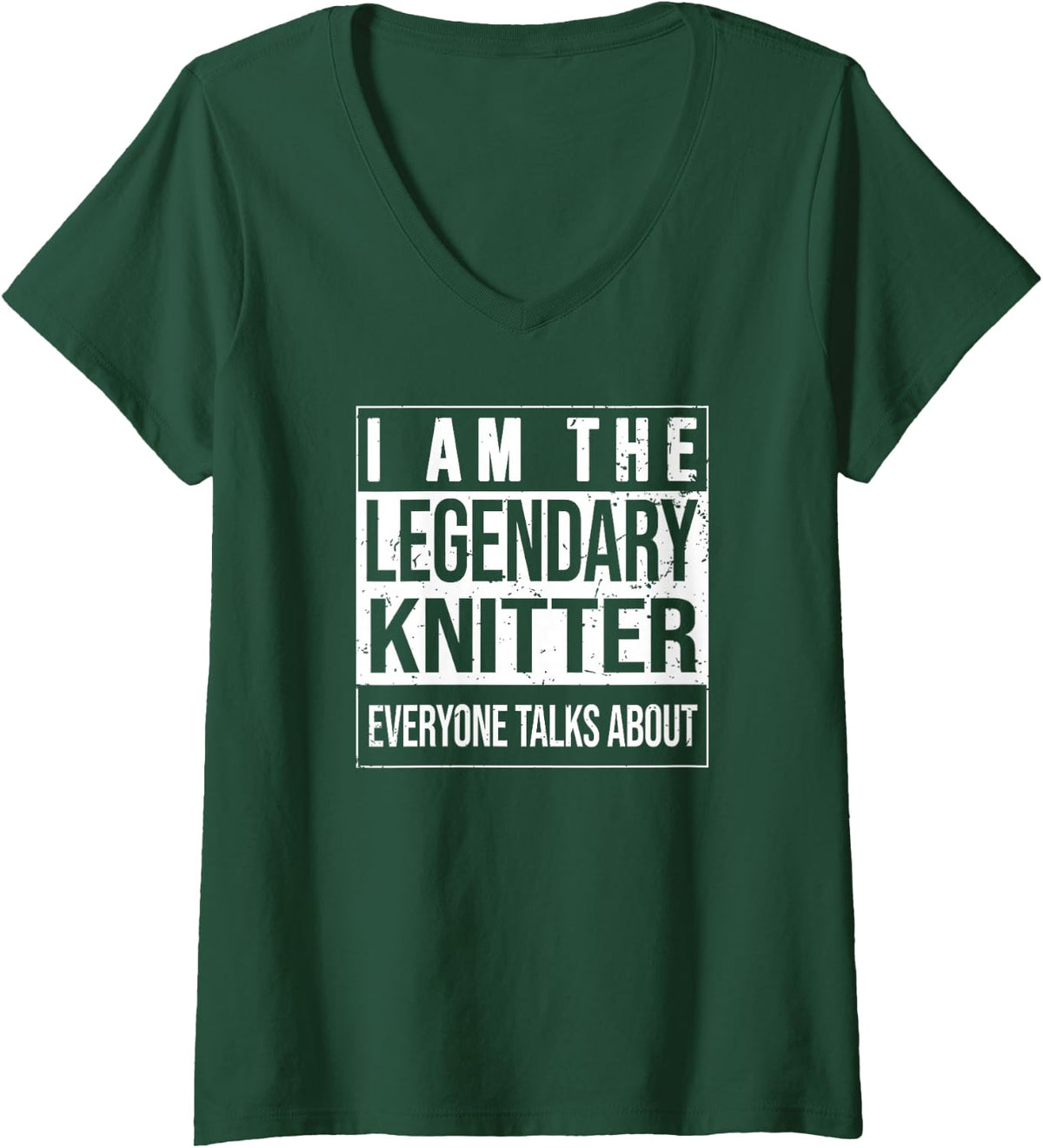 Women's Craftsmans Birthday Born Knitting-Knitter V-Neck T-Shirt - Dark Green