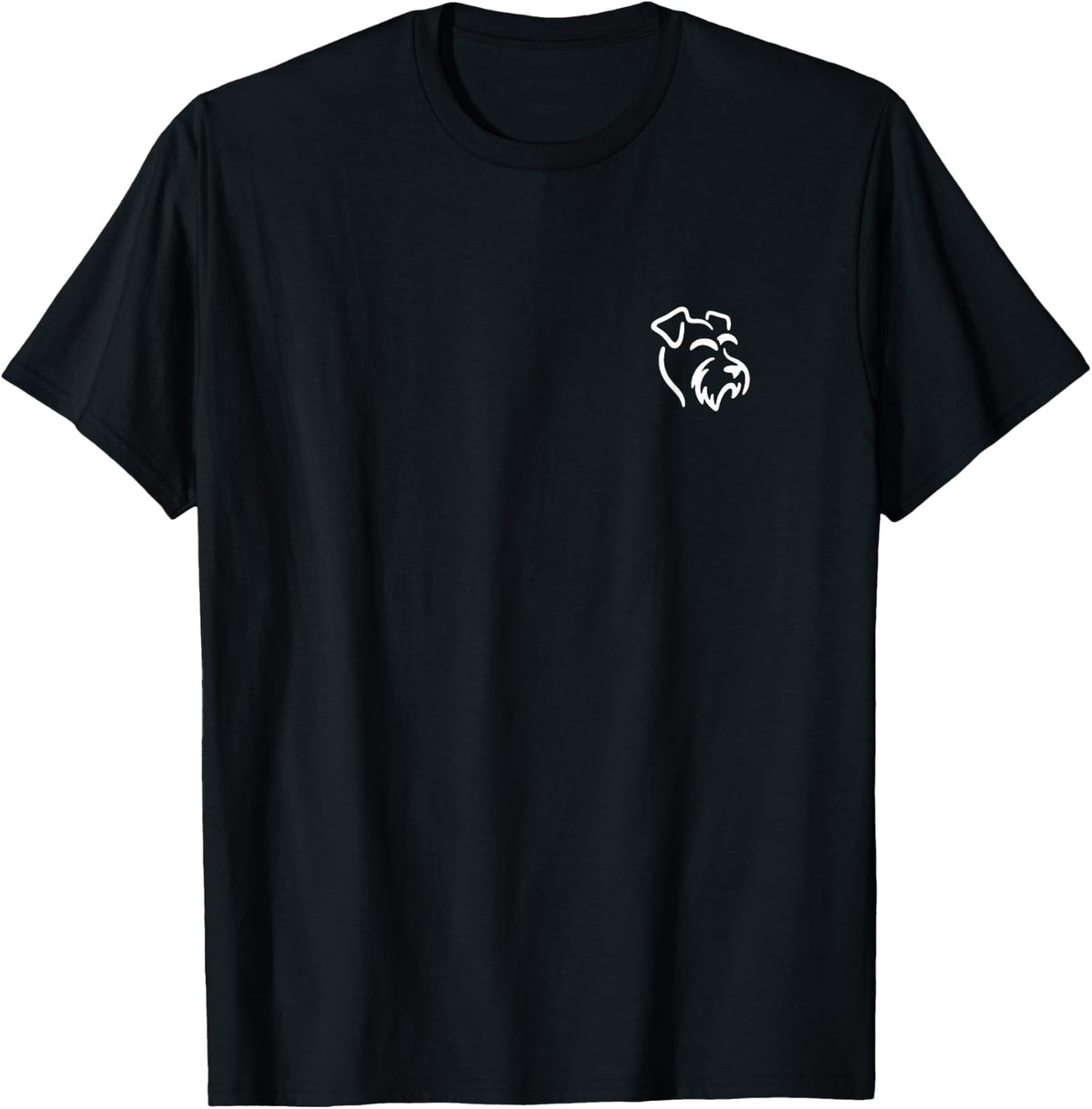 Miniature Schnauzer Simple Minimalist Line Art T-Shirt - Black
