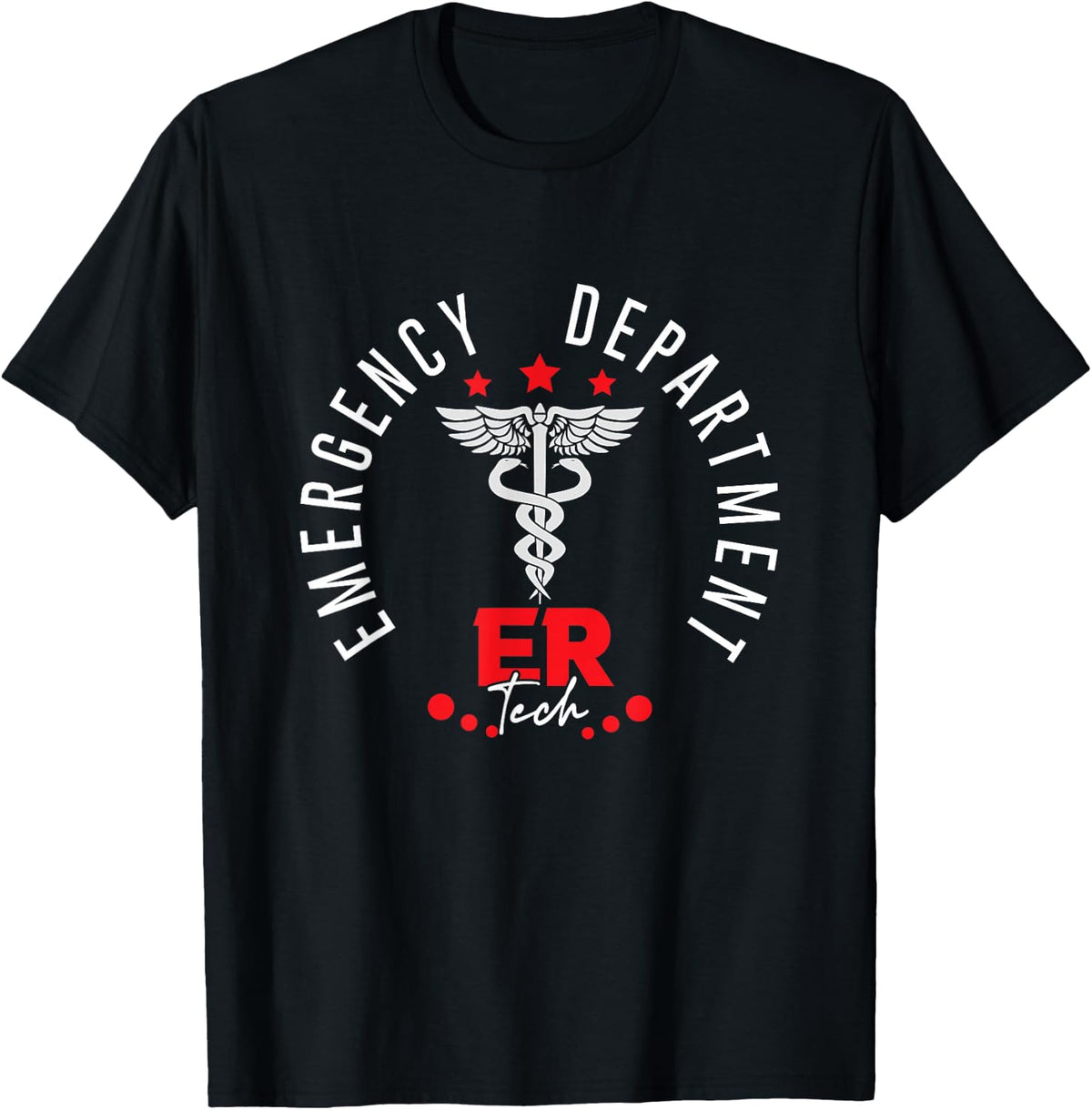 Emergency Department Tech Emergency Room Tech ER Tech Work T-Shirt - Black