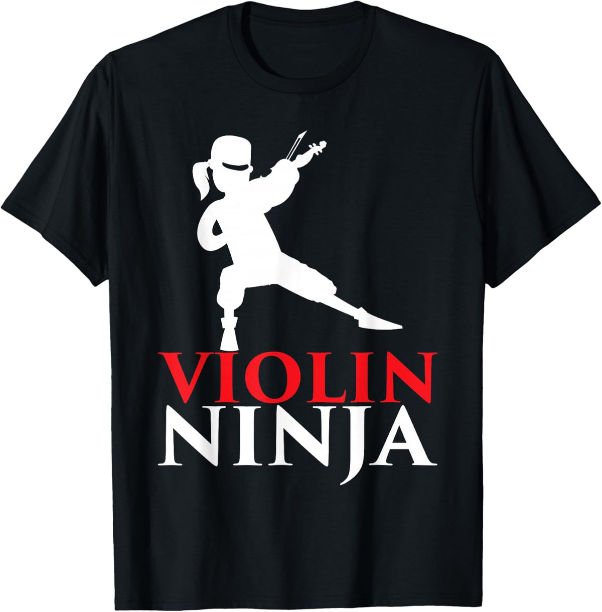 Violin Ninja Violinist Player Music Lover Gift T-Shirt - Black