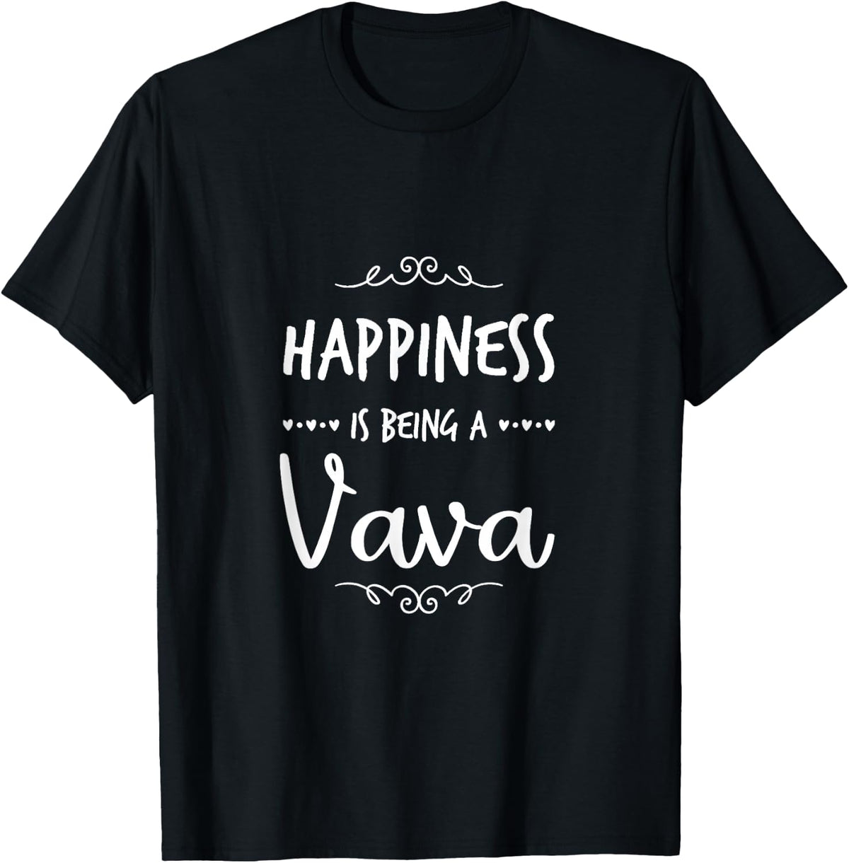 Happiness Being A Vava Portugal Portuguese Grandma T-Shirt - Black