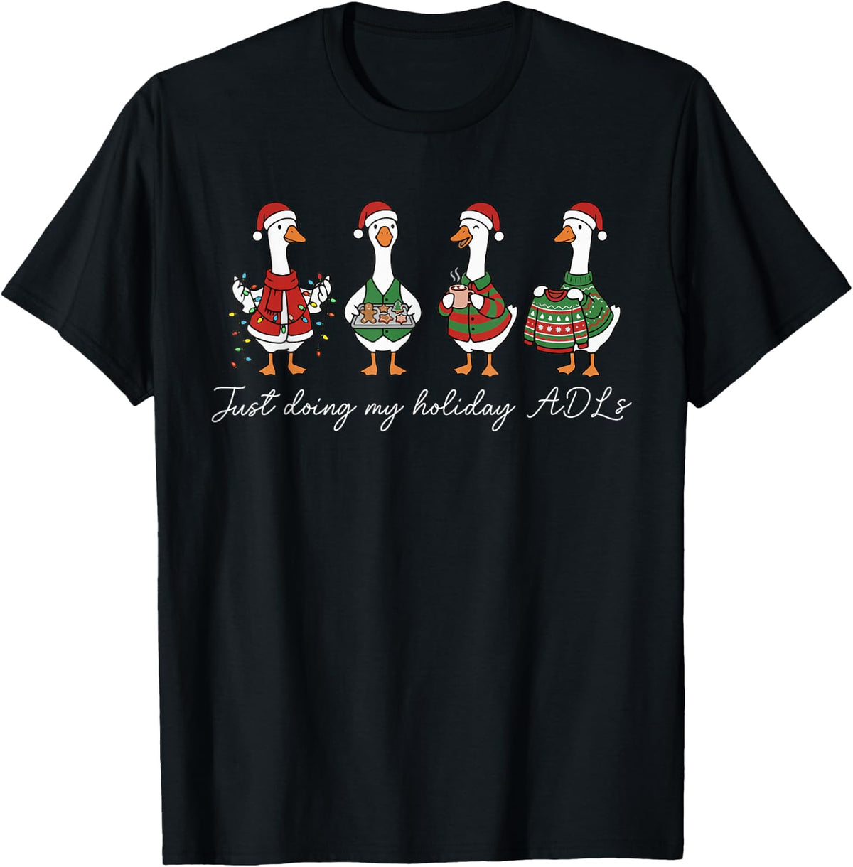 Funny Occupational Therapy Christmas OT Therapist Xmas Party T-Shirt - Black