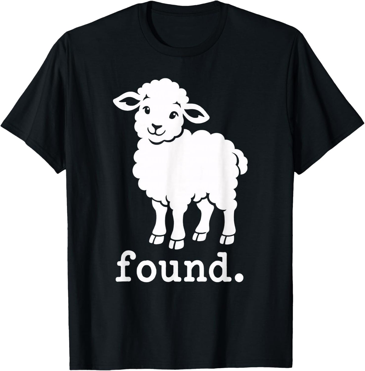 Found. Cute Sheep Christian Faith Parable Lamb T-Shirt - Black