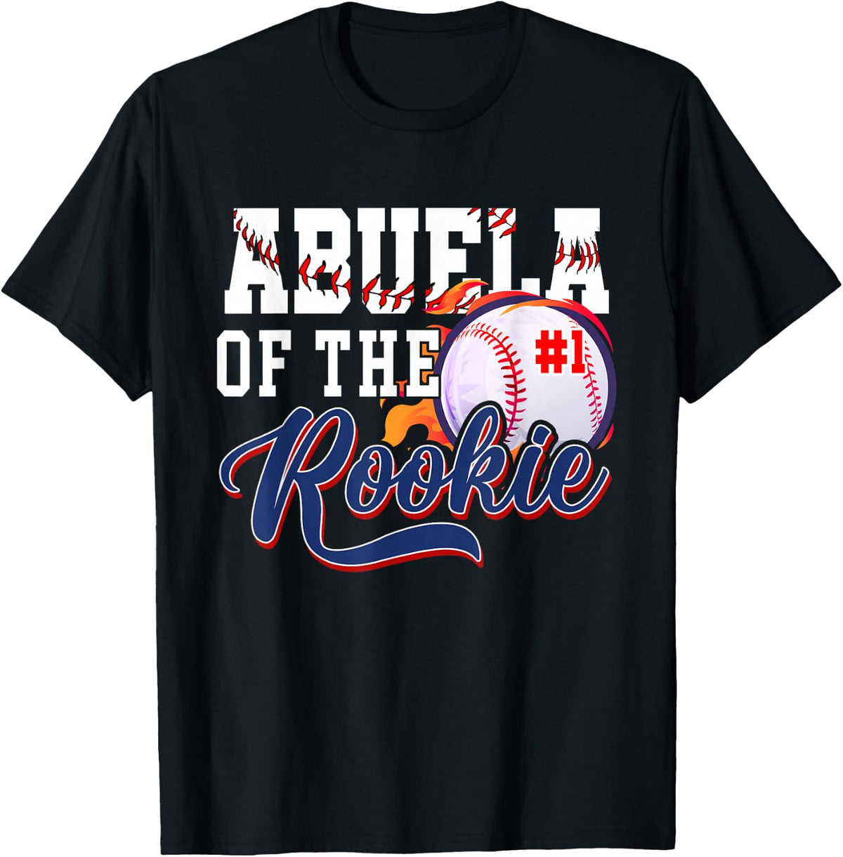 Abuela Rookie of Year 1st Birthday Baseball Theme Matching T-Shirt - Black