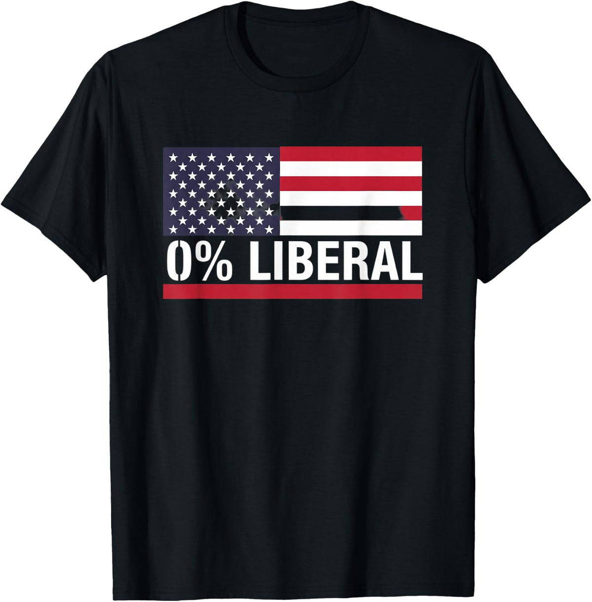 Generic 0% Liberal, Patriotic Conservative Freedom Stand T-Shirt - Black