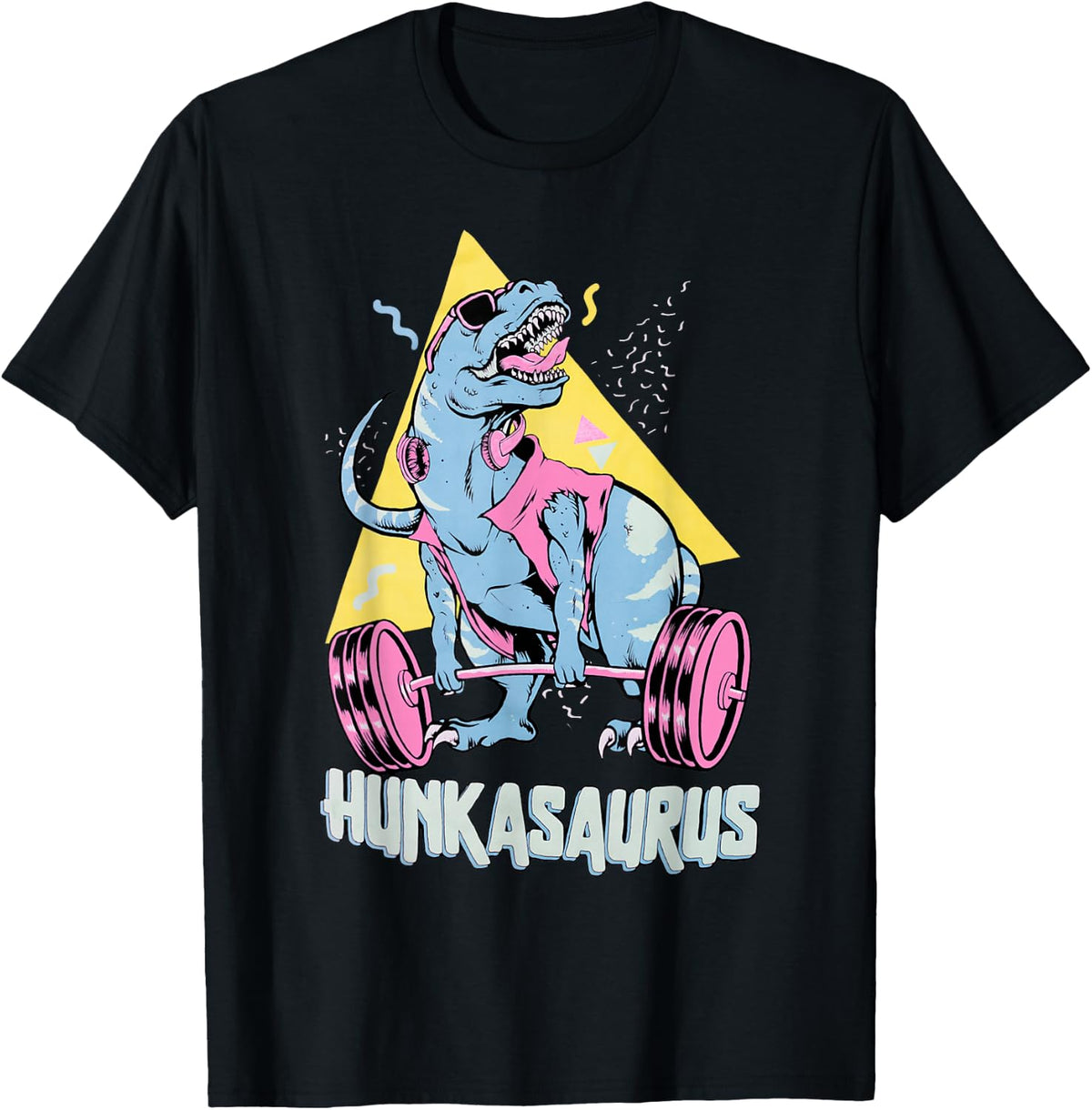 Hunkasaurus T rex Dinosaur Funny Gym & Workout T-Shirt - Black
