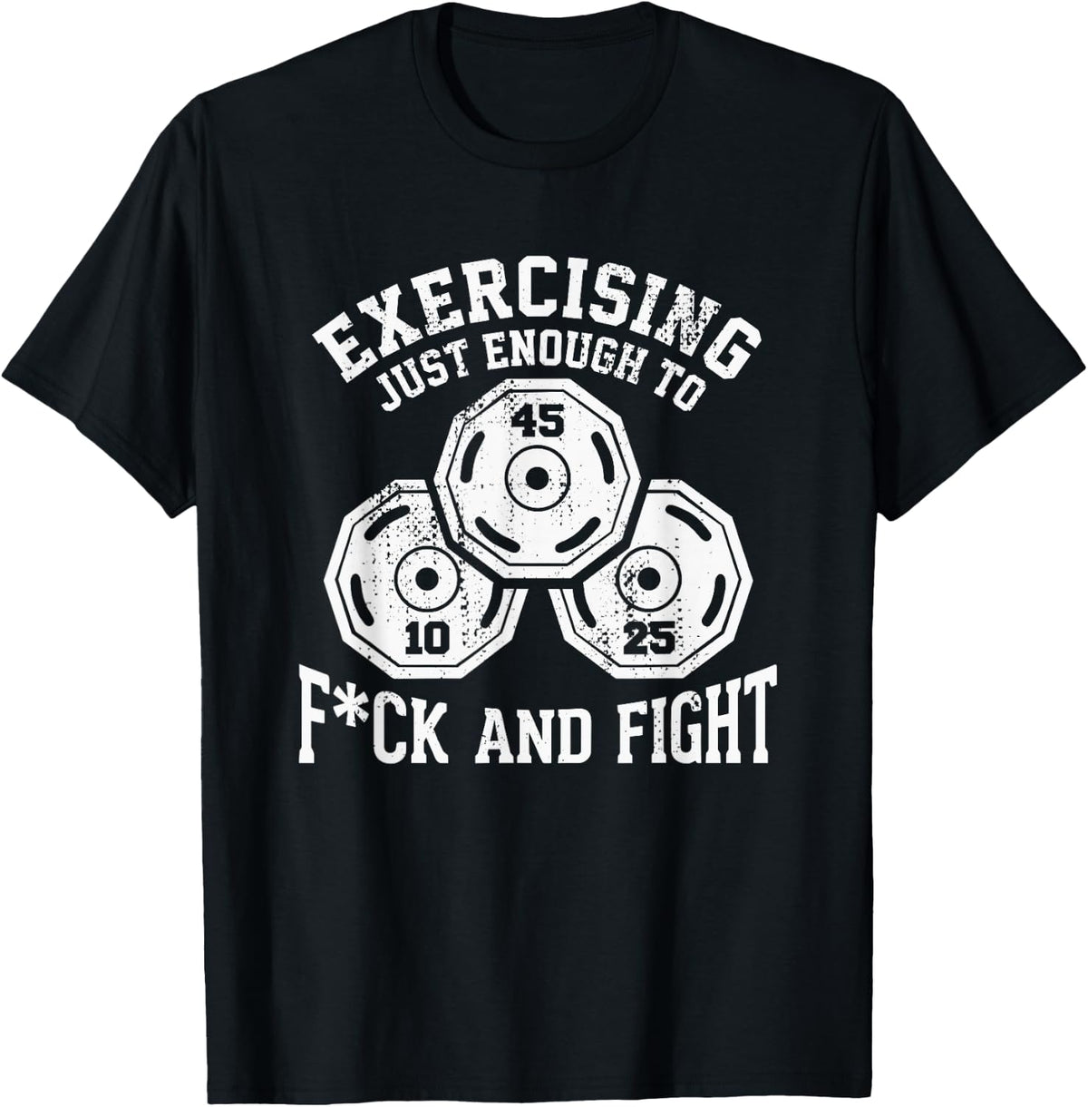 Exercising Enough to F and Fight Funny Fitness Funny Workout T-Shirt - Black