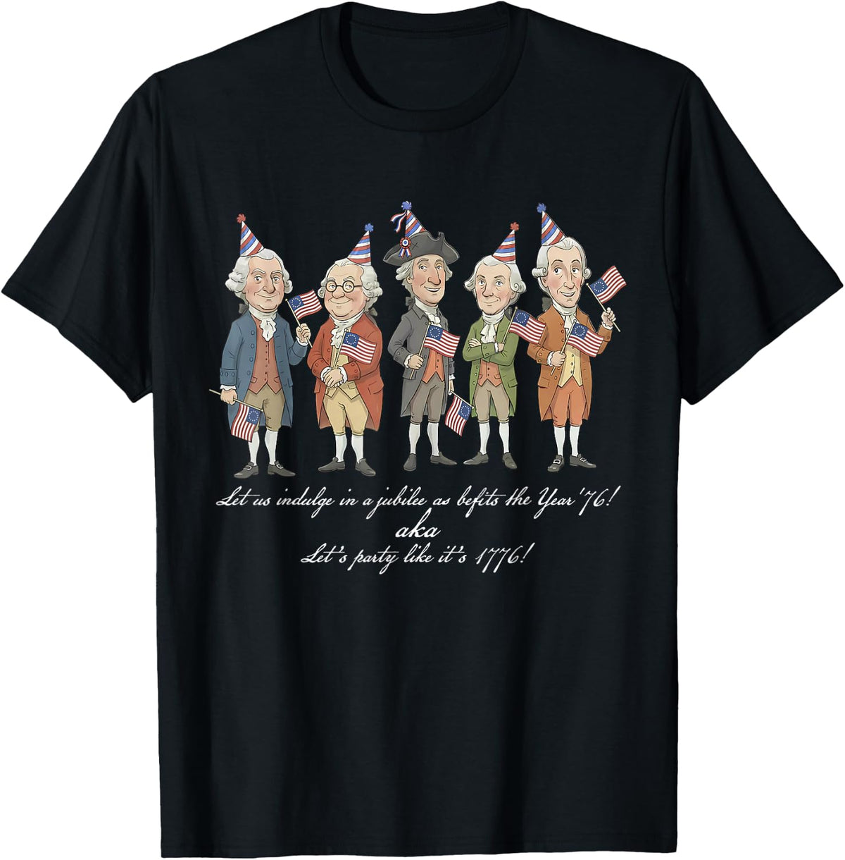 Funny History Teacher Shirts Founding Fathers Fan Club 1776 2026 Tees T-Shirts - Black