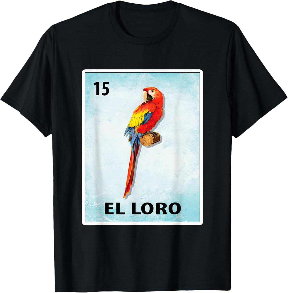 El Loro Mexican Parrot Cards T-Shirt - Black