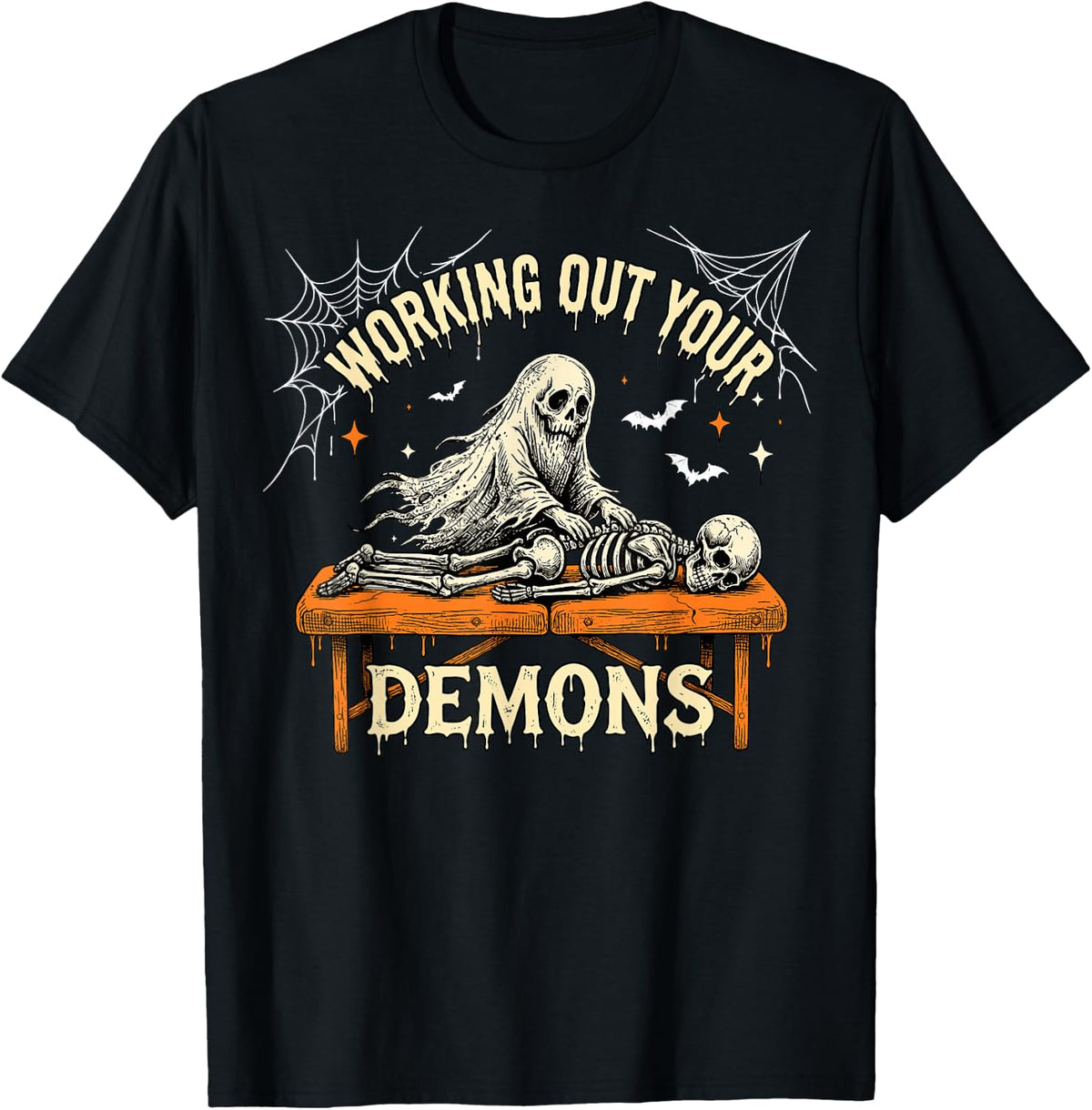 Massage Therapist Massage Therapy Skeleton Halloween T-Shirt - Black