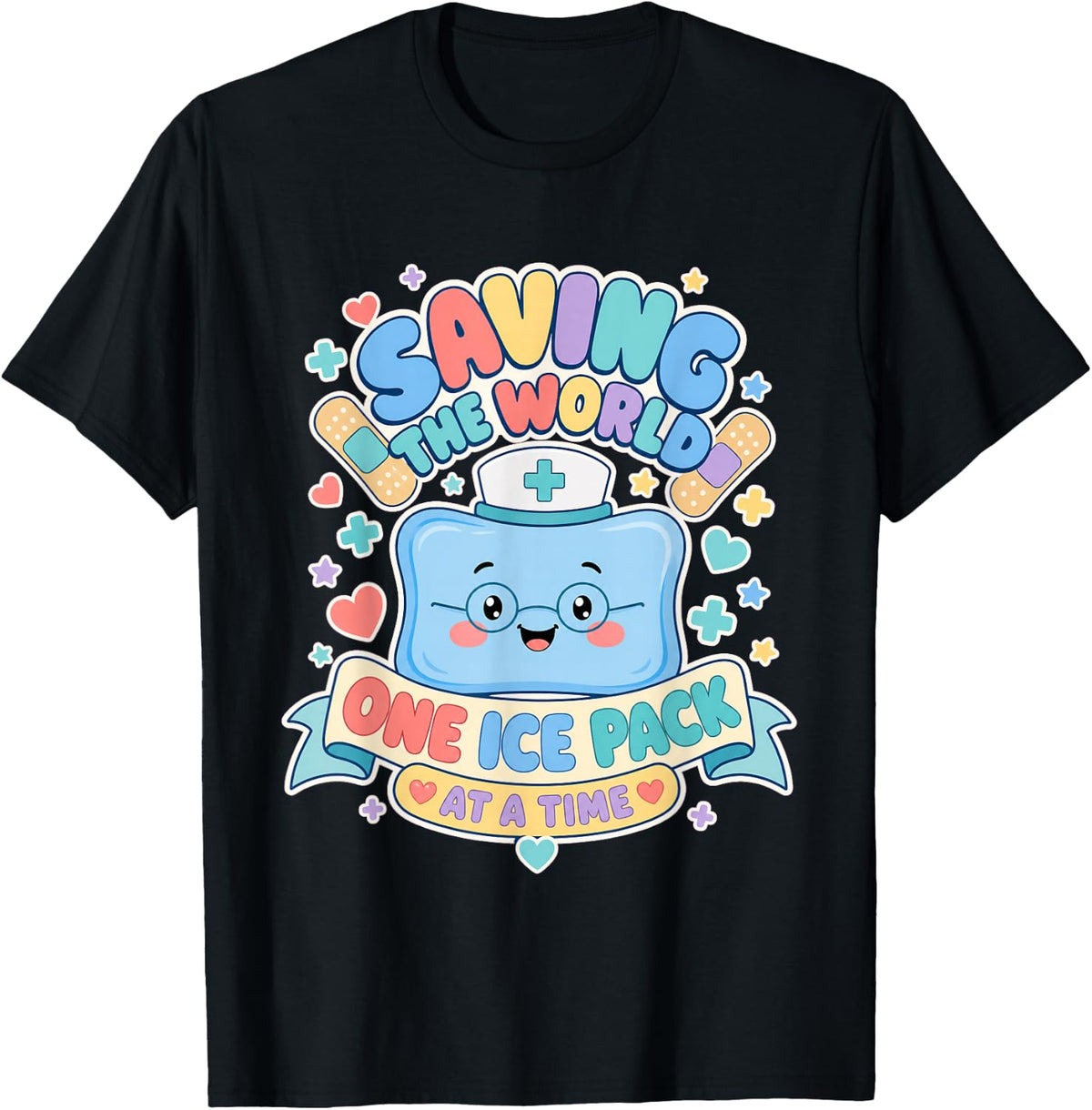 School Nurse Pack Humor Ice Pastel Clinic Hero T-Shirt - Black