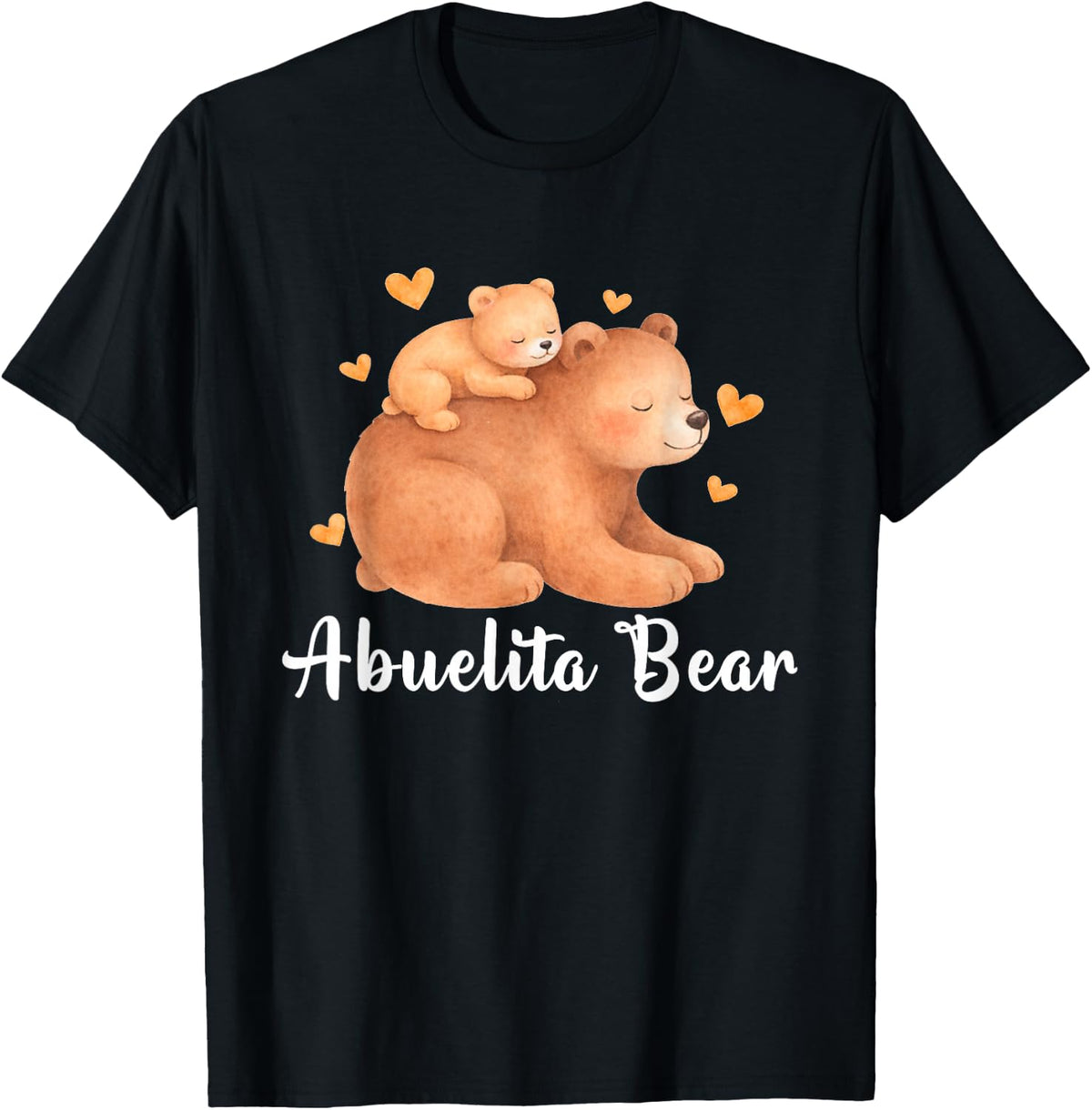Abuelita Bear Granny Announcement Spanish Baby Shower Cute T-Shirt - Black