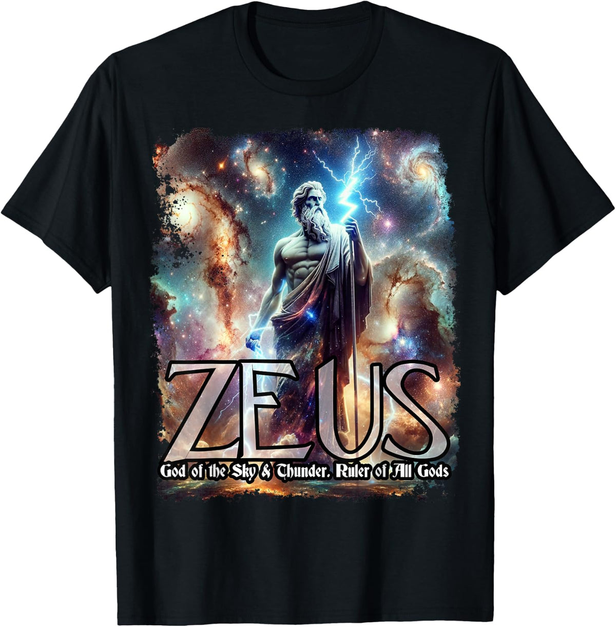Greek God Zeus T-Shirt - Black