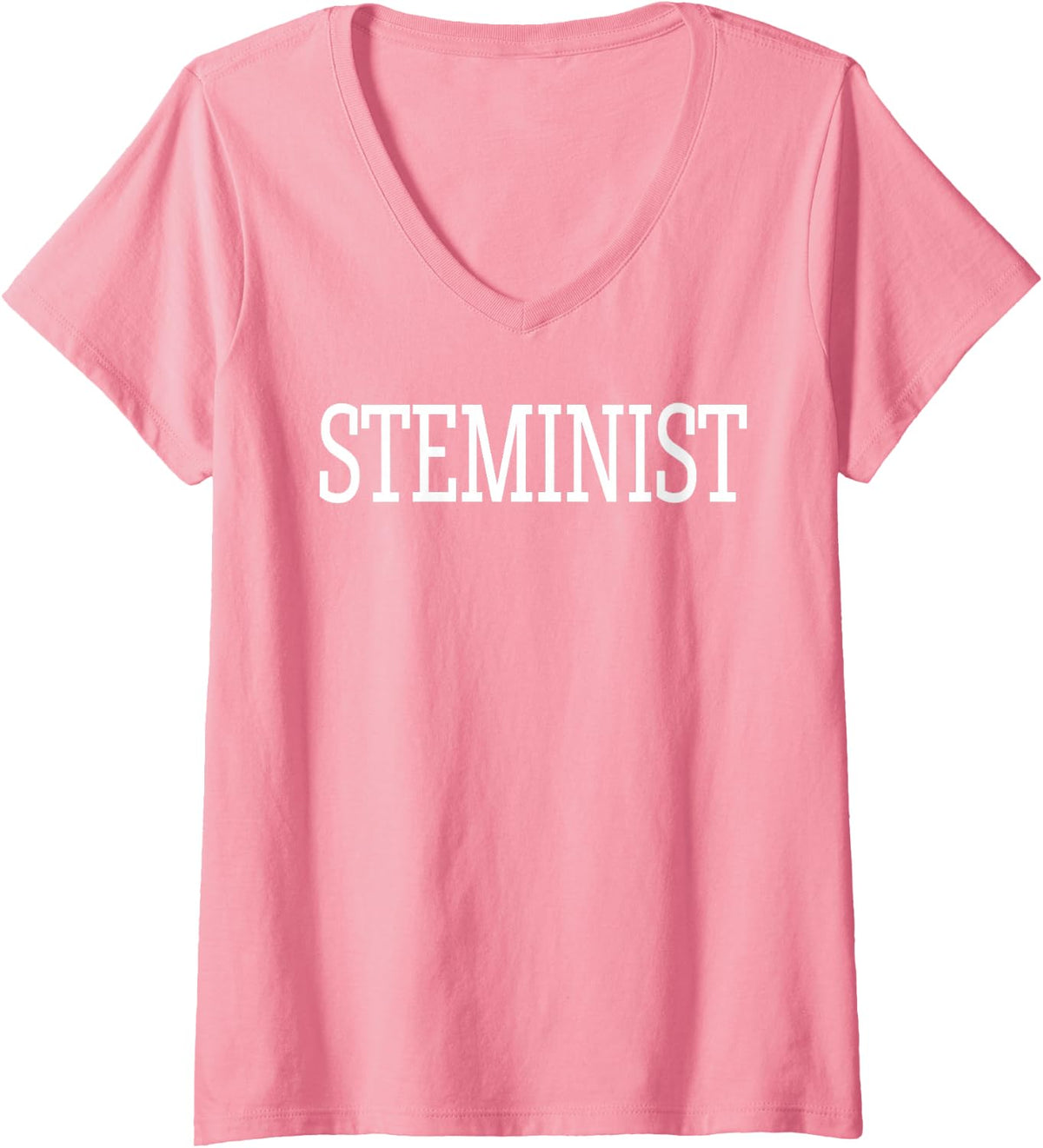 Womens Steminist Shirt Women In Stem Girls Coding Science V-Neck T-Shirt - Pink