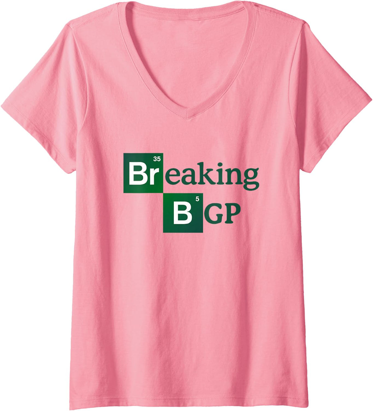 Women's BGP Network Engineering Tee V-Neck T-Shirt - Pink