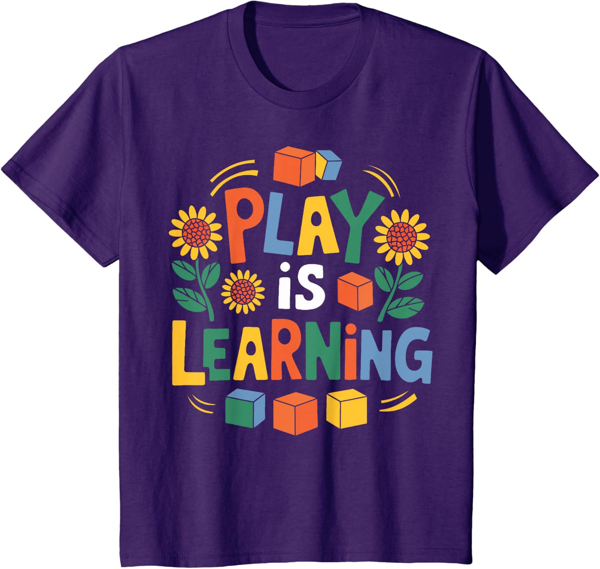 Play Is Learning Teacher Preschool Teachers Play Is Learning T-Shirt - Purple
