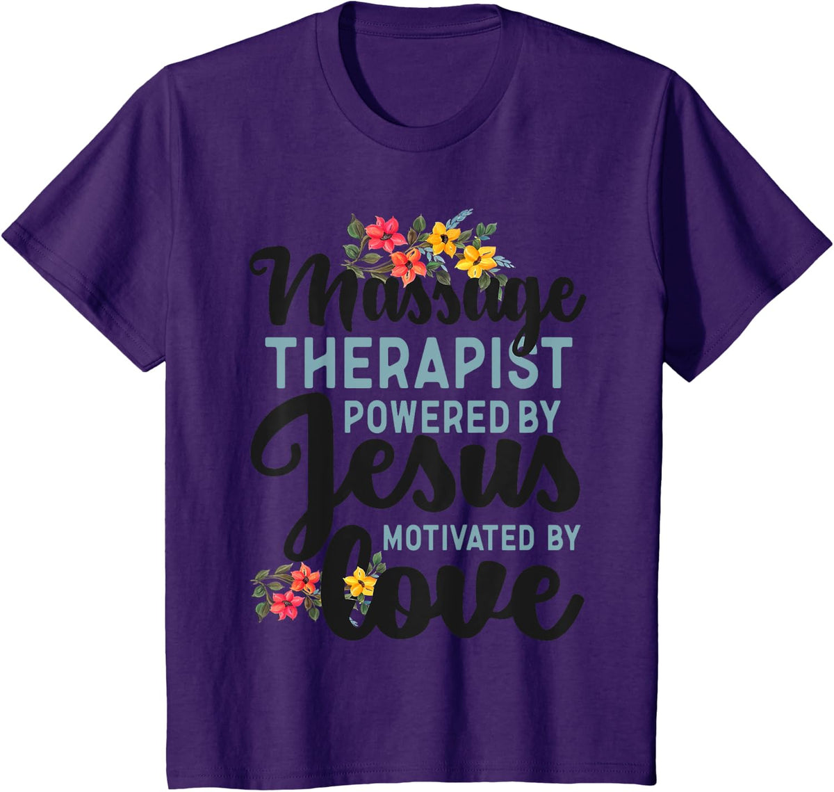 Licensed Massage Therapist Therapy Jesus Faith Massage T-Shirt - Purple