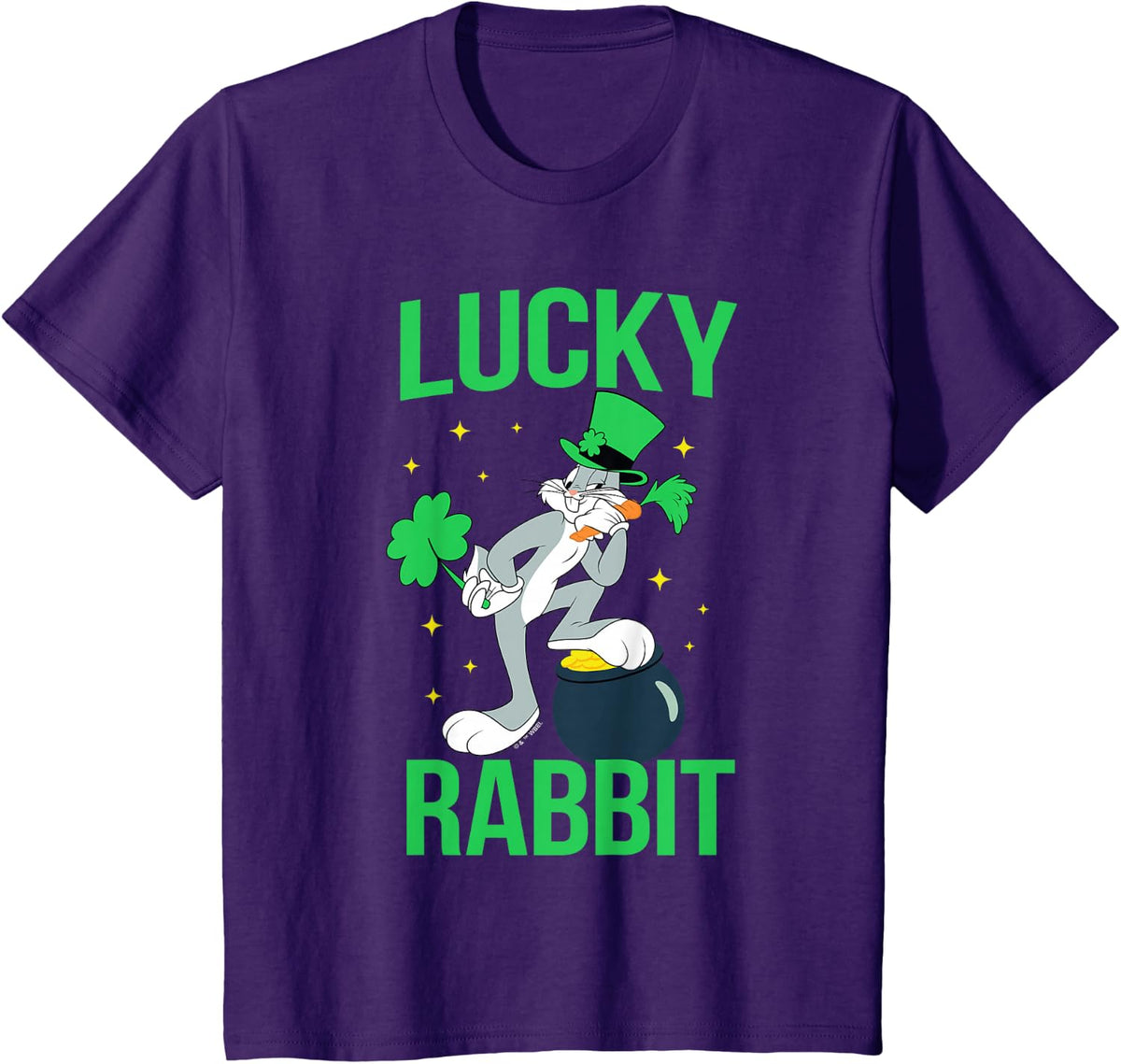 Looney Tunes Bugs Bunny St. Patrick's Lucky Rabbit T-Shirt - Purple
