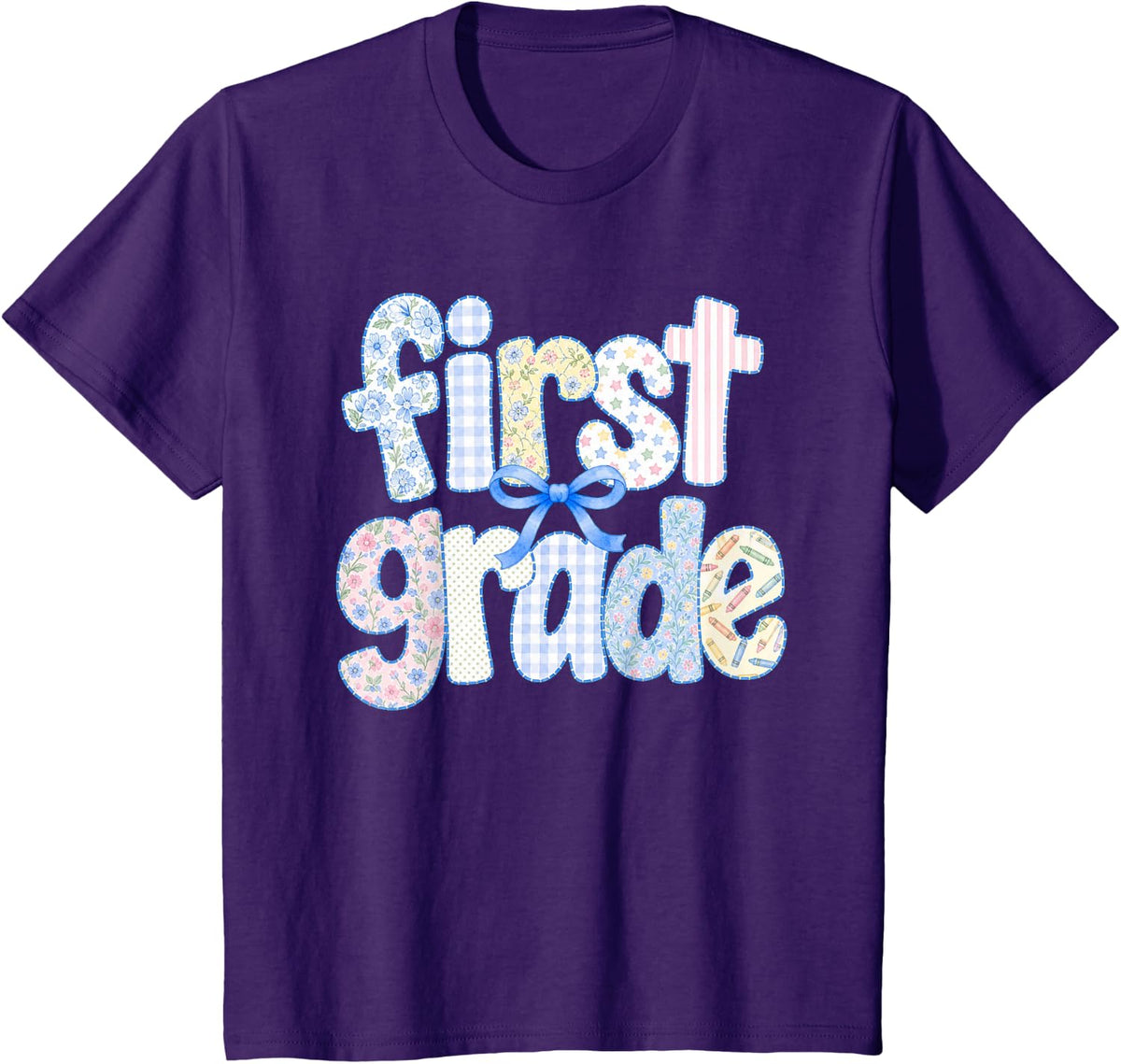 First Grade Teacher 1st Grade Team Elementary School T-Shirt - Purple