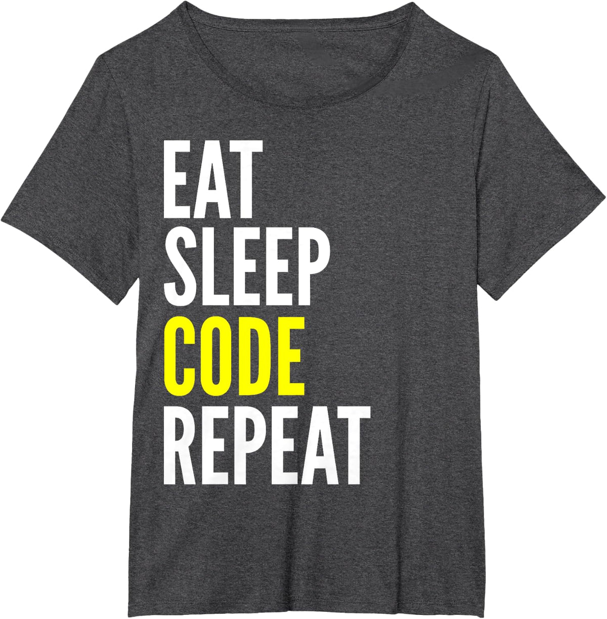 Coder Developer - Eat Sleep Code Repeat T-Shirt - Dark Heather Grey