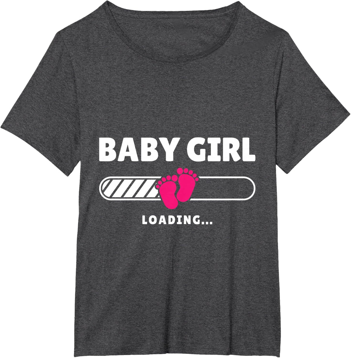 Mom Baby Girl Loading Mother To Be Pregnancy Pregnant Woman T-Shirt - Dark Heather Grey