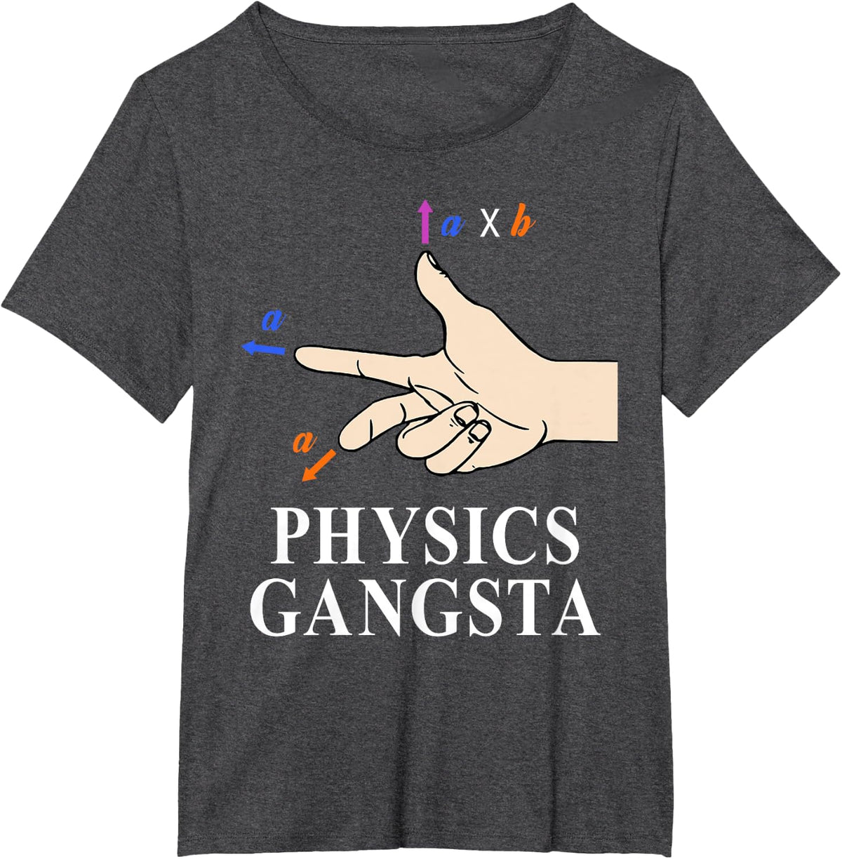 Physics Gangsta Science Humor Vector Maths T-Shirt - Dark Heather Grey