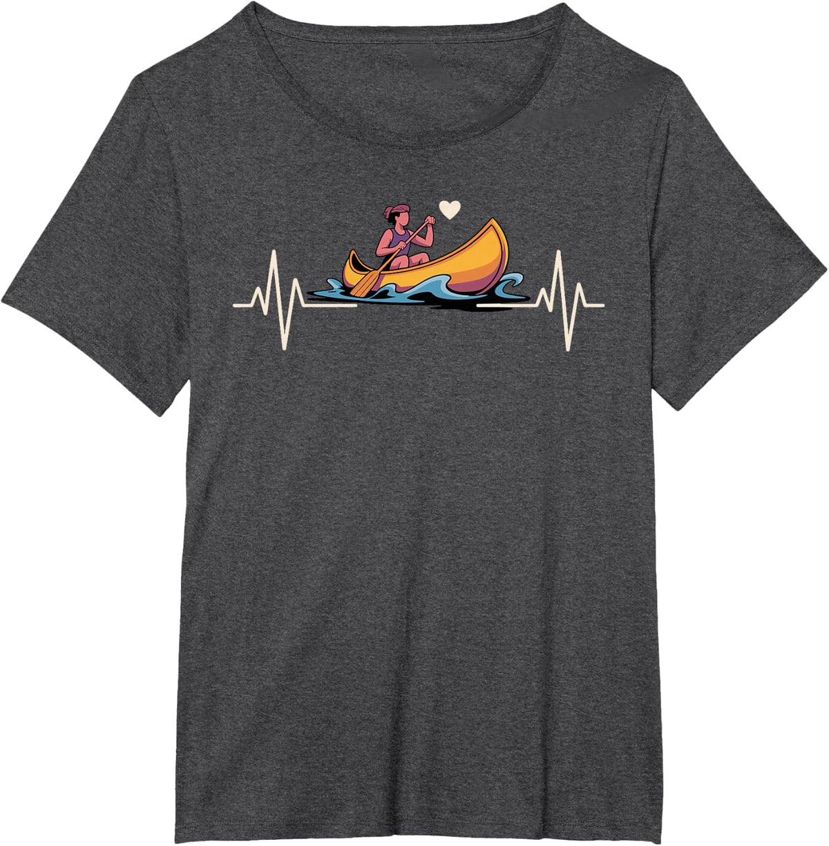 Funny Canoe Art for Men Women Canoeing Canoe Kayak Lover T-Shirt - Dark Heather Grey