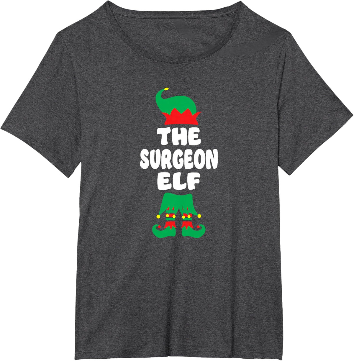 Surgeon Elf Matching Family Christmas Group Funny Pajama T-Shirt - Dark Heather Grey