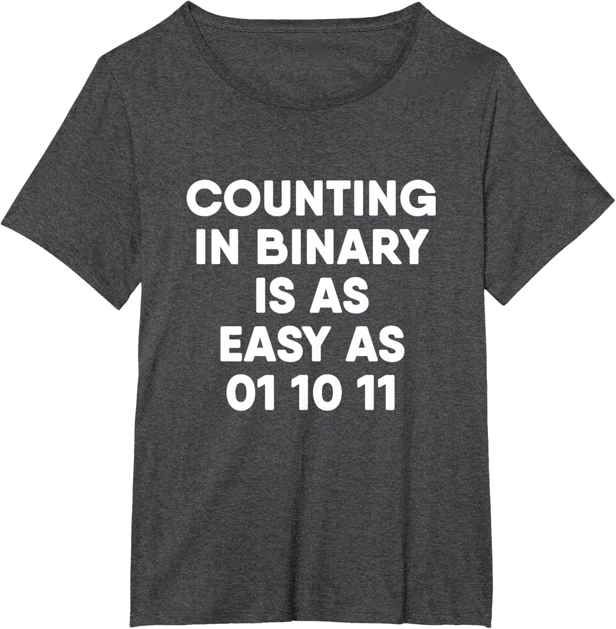 Counting In Binary Computer Science T-Shirt - Dark Heather Grey