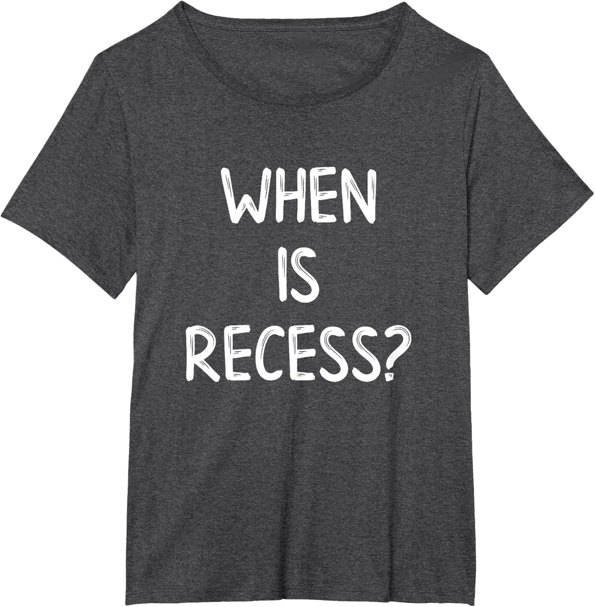 When Is Recess - Funny Back To School Gift For Elementary T-Shirt - Dark Heather Grey