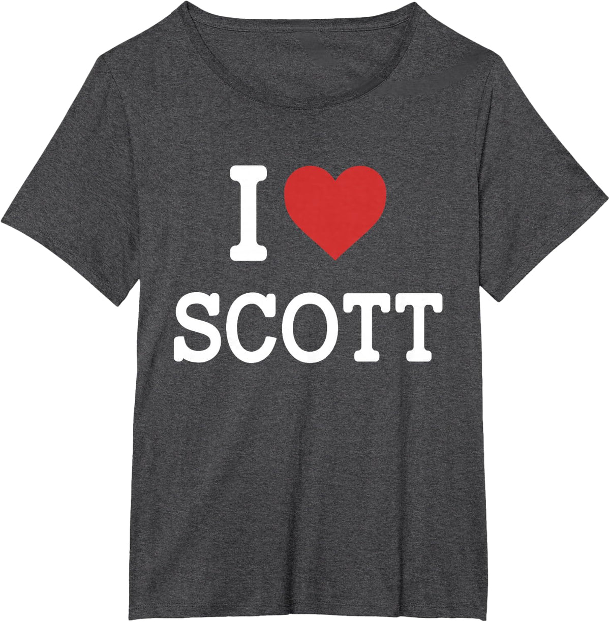 I Love Scott - I Heart Scott - Funny Gift For Scott T-Shirt - Dark Heather Grey