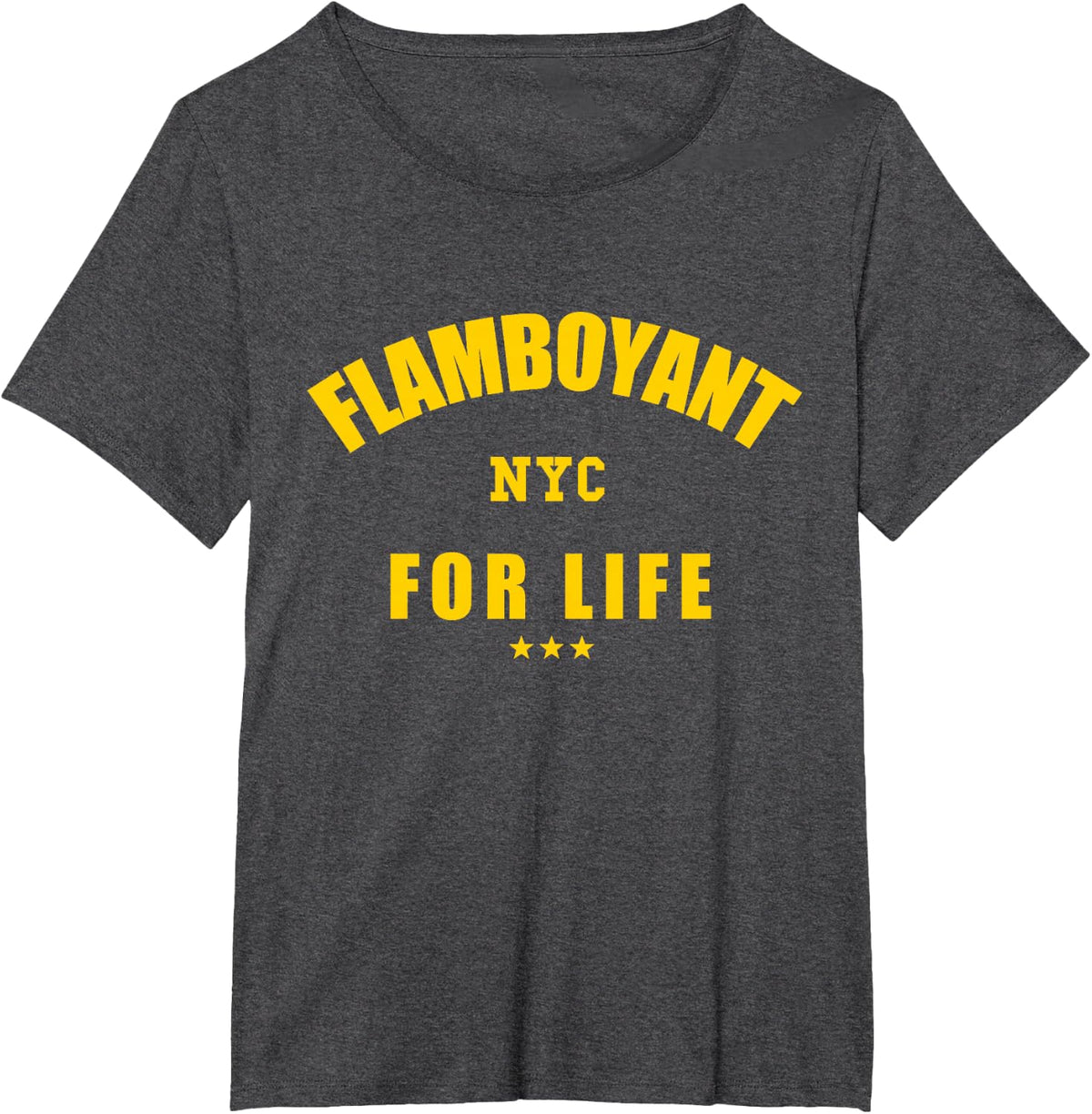 Flamboyant for Life: 90s Hip Hop Varsity Style T-Shirt - Dark Heather Grey