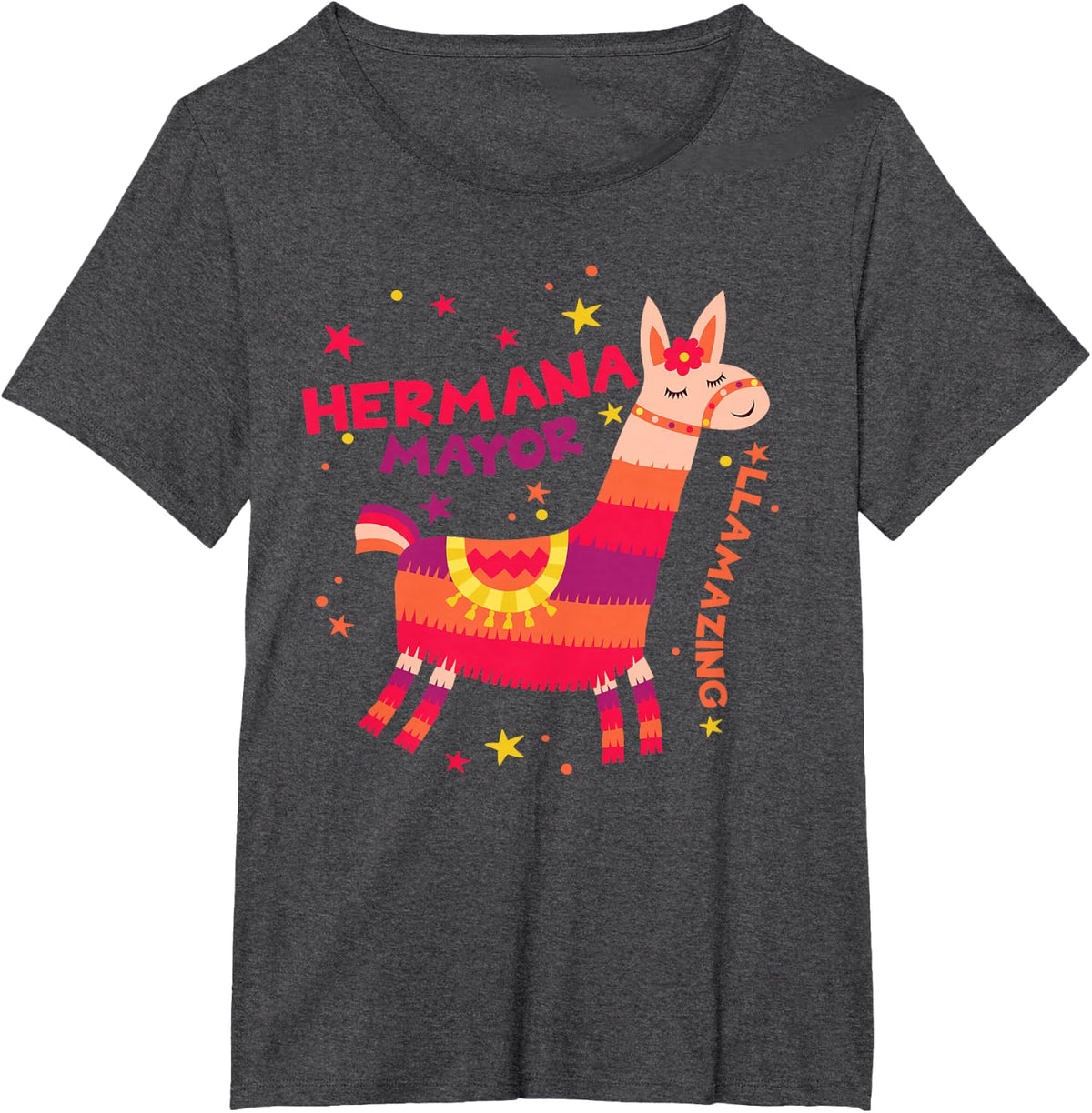 Llamazing Hermana Mayor Llama Pun Spanish Older Sister T-Shirt - Dark Heather Grey