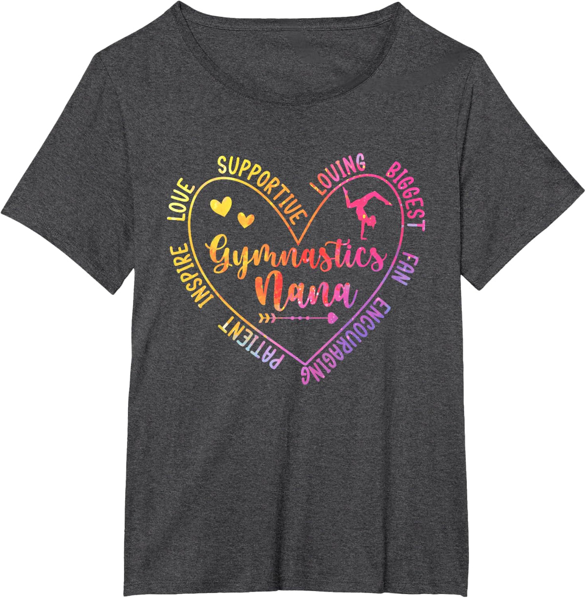 Gymnastics Nana Appreciation Grandma Nana Of A Gymnast Nana T-Shirt - Dark Heather Grey