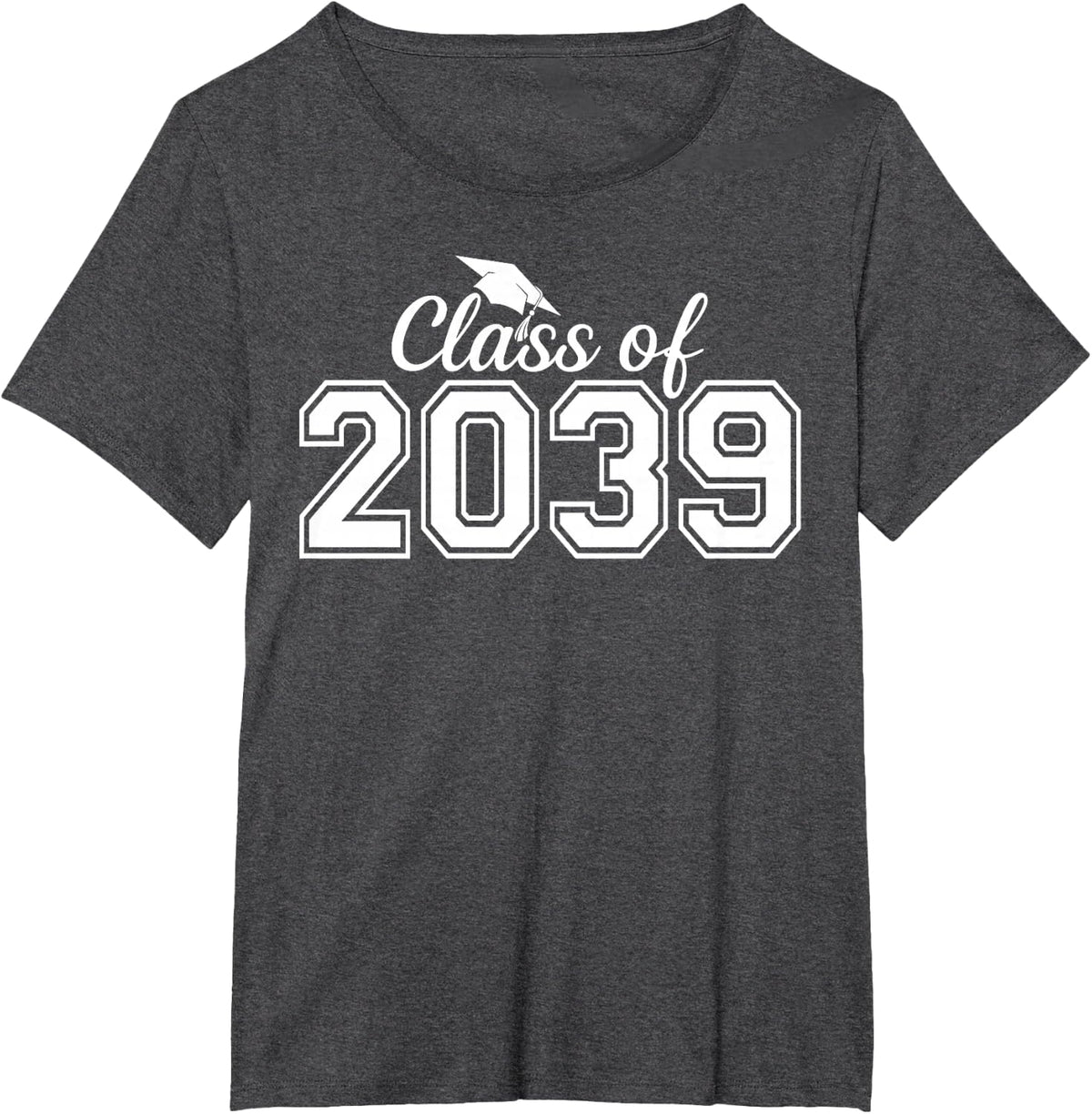 Class of 2039 Grow with Me Funny Preschool Graduation T-Shirt - Dark Heather Grey