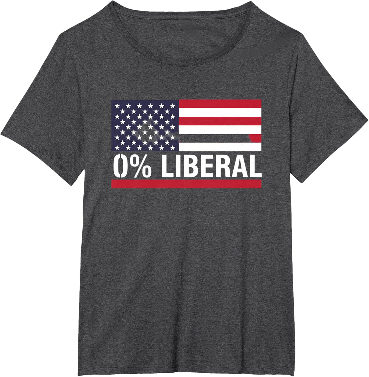 Generic 0% Liberal, Patriotic Conservative Freedom Stand T-Shirt - Dark Heather Grey