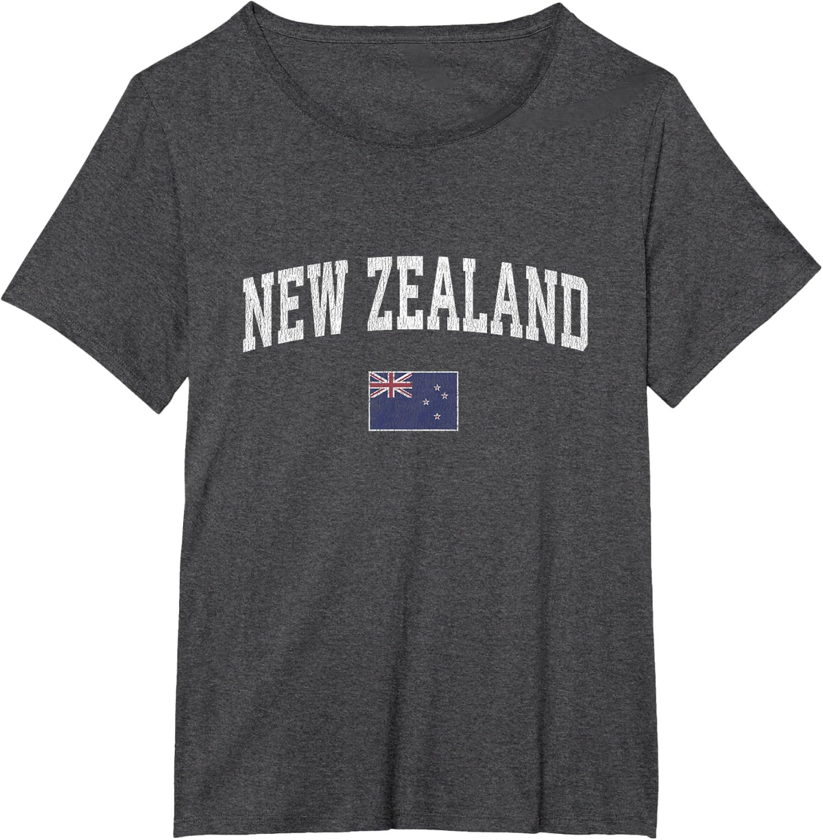 New Zealand T-Shirt Vintage Sports New Zealander Flag Tee T-Shirt - Dark Heather Grey