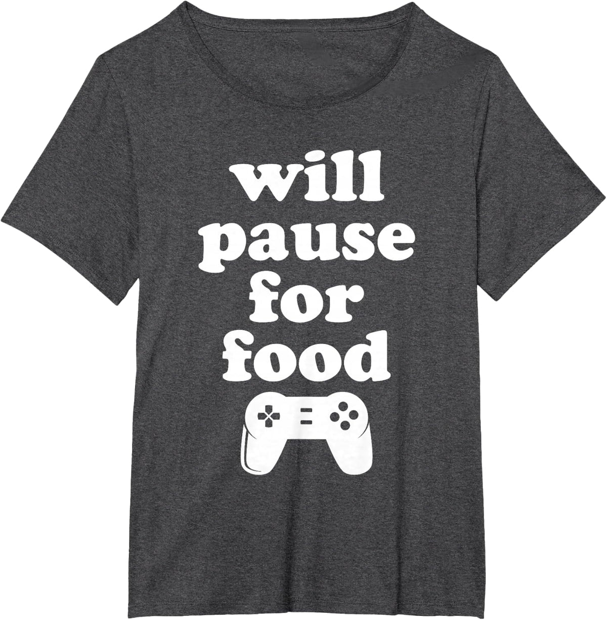 Funny Food and Video Games T-Shirt - Dark Heather Grey
