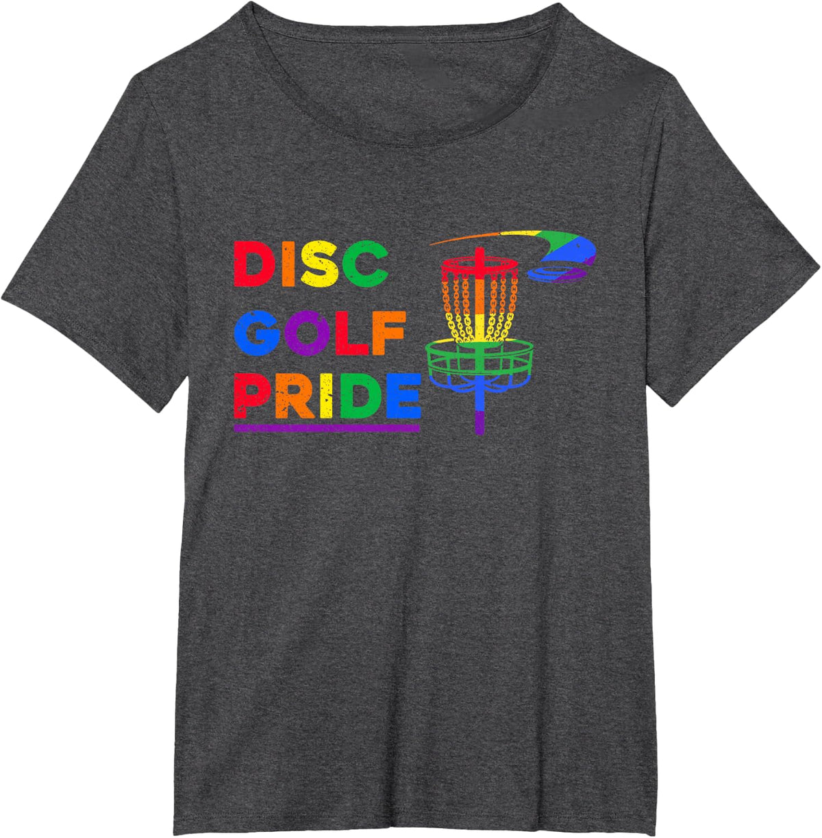 Disc Golf LGBTQ Rainbow Color Gay Pride Month LGBT T-Shirt - Dark Heather Grey