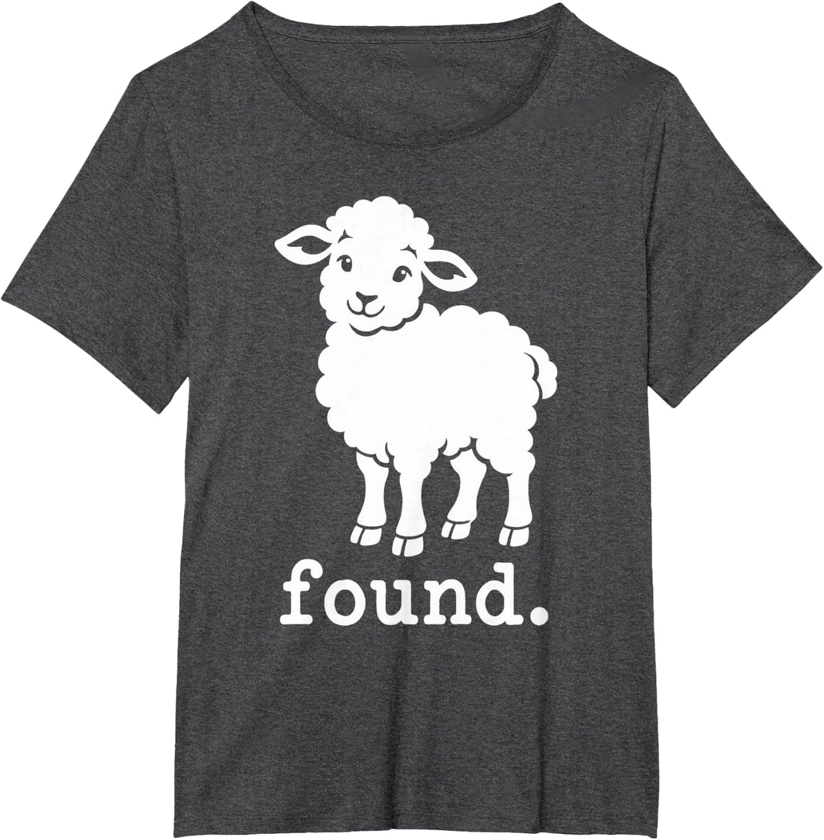 Found. Cute Sheep Christian Faith Parable Lamb T-Shirt - Dark Heather Grey