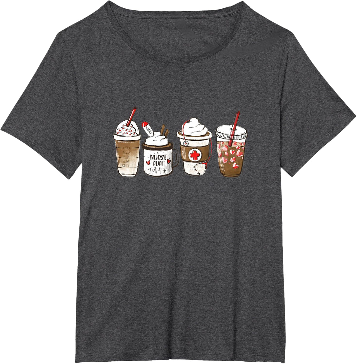 Nurse Life Funny Coffee Nurses Fuel Registered Nurse Medical T-Shirt - Dark Heather Grey