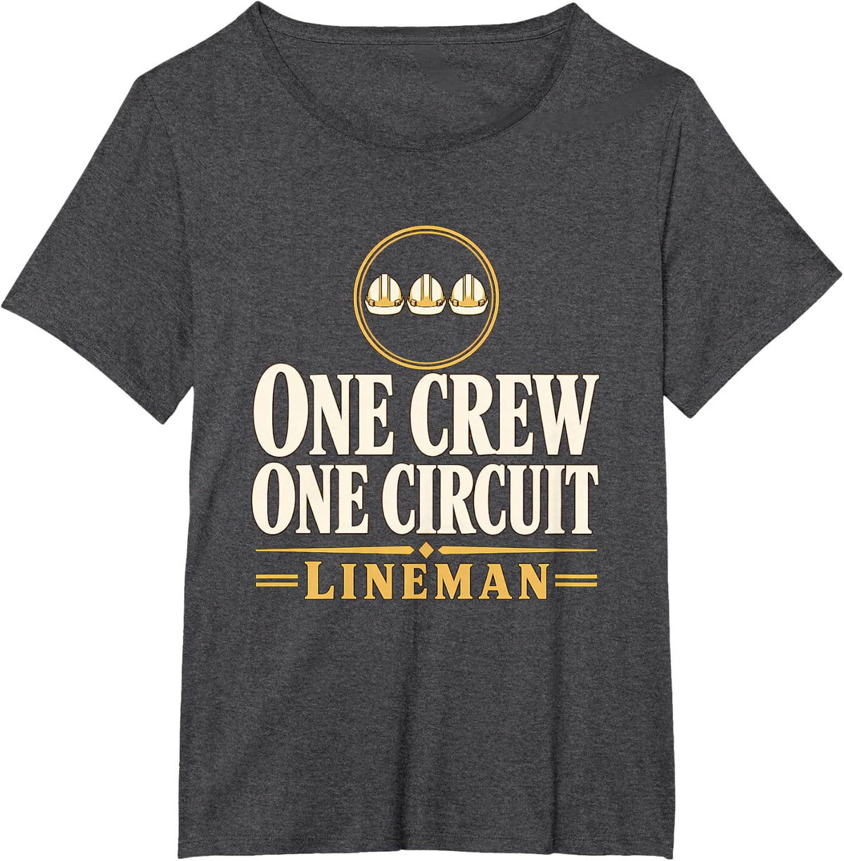 One Crew One Circuit Lineman Line Crew Lineman Teamwork T-Shirt - Dark Heather Grey