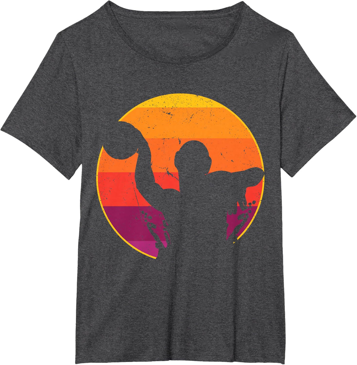 Water Polo - Retro Vintage Goalie Sunset Sports Lover T-Shirt - Dark Heather Grey